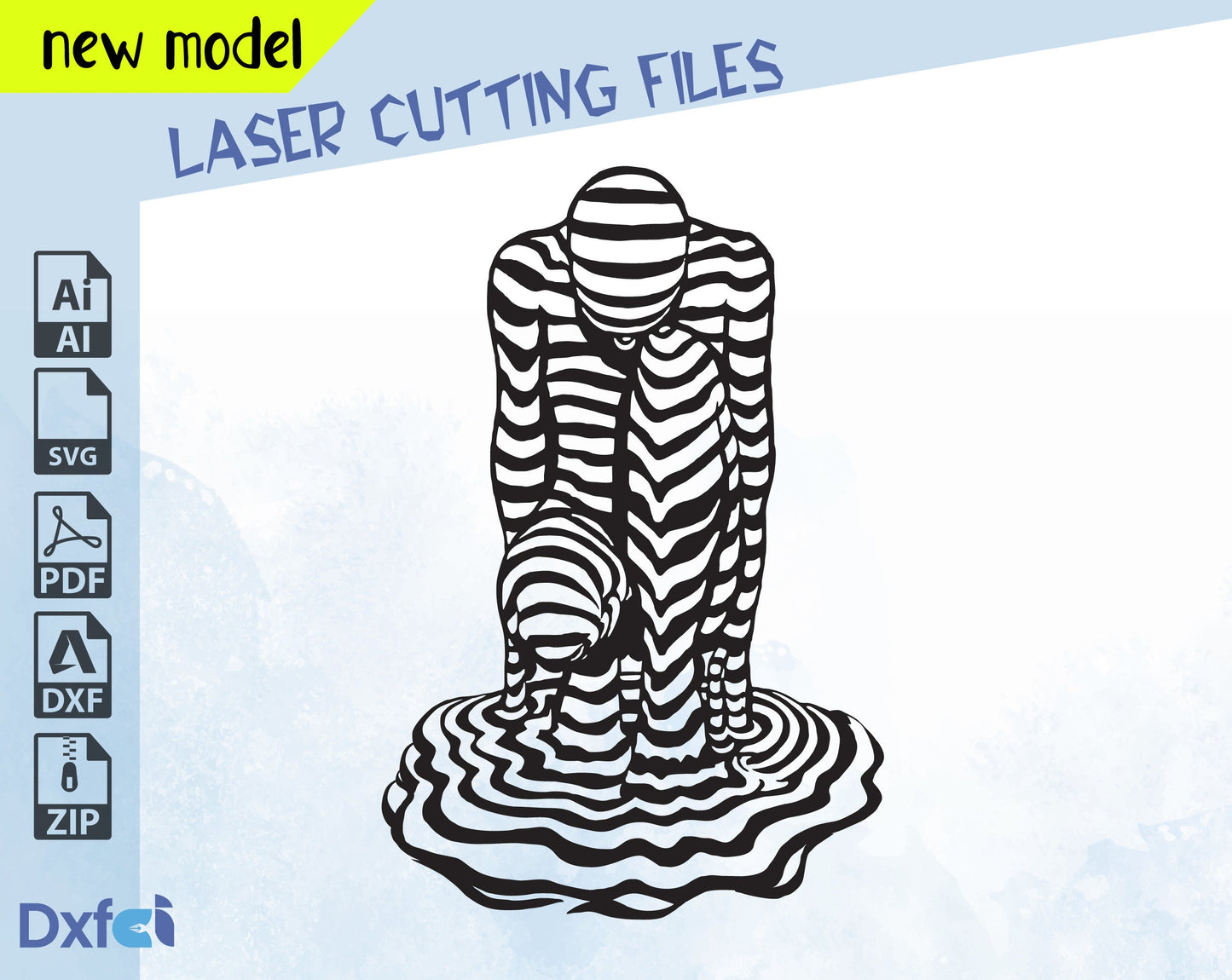 Women Svg , Melting woman Svg Dxf Files Wall Art Decor Laser Cut,WallArt Laser Cut Plasma Dxf, Digital, Vector Files , Lightburn ,Circut