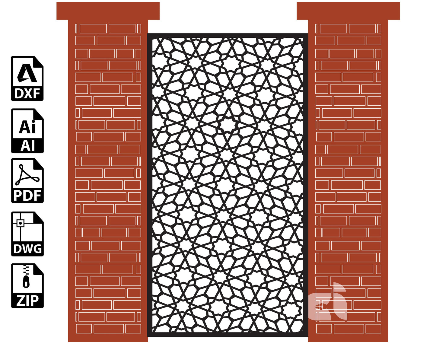 Anotolia Moroccan pattern, Interroom partitions - Dxf, Svg, Eps templates, CNC files for laser and Plasma cutting