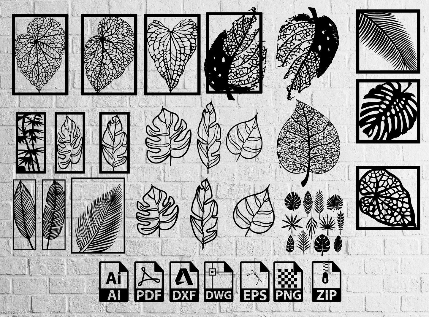 Fall leaf svg bundle, Laser Cut Dxf Files Fall Leaves Svg leaf svg Bundle Fall png, dxf,Cut files for Cricut, Silhouette, Halloween svg