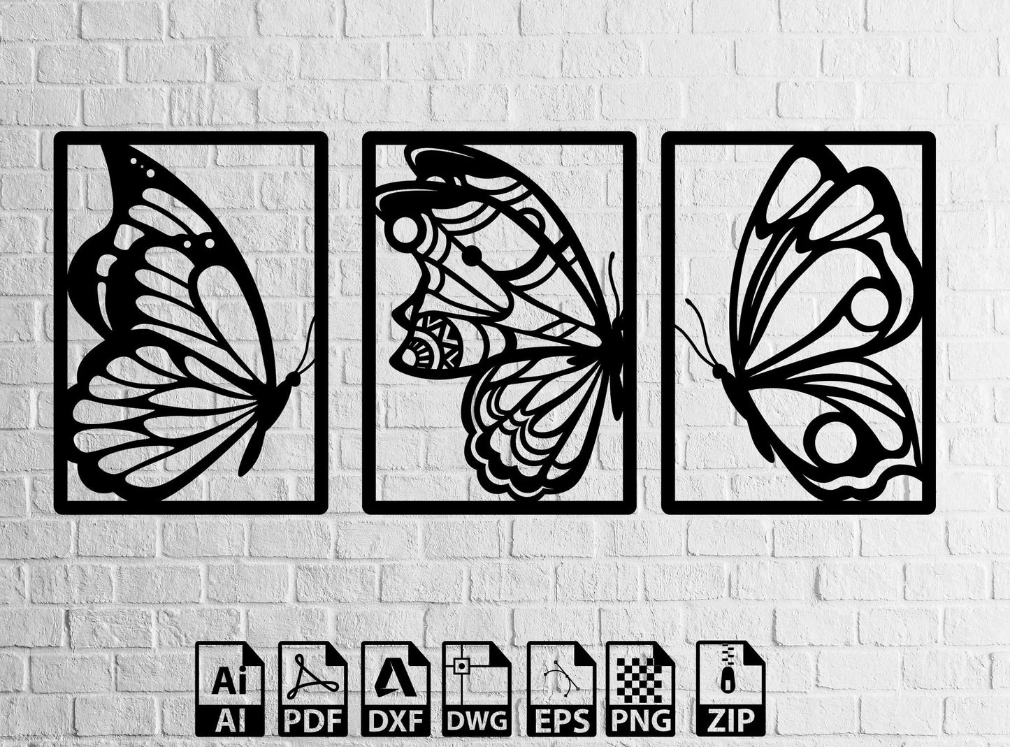 Butterfly Svg Bundle Svg, Wall Art Decor Silhouette Laser Cut Plasma, Butterfly Metal Wood Vinyl Cut cutting files for laser Laser DXF