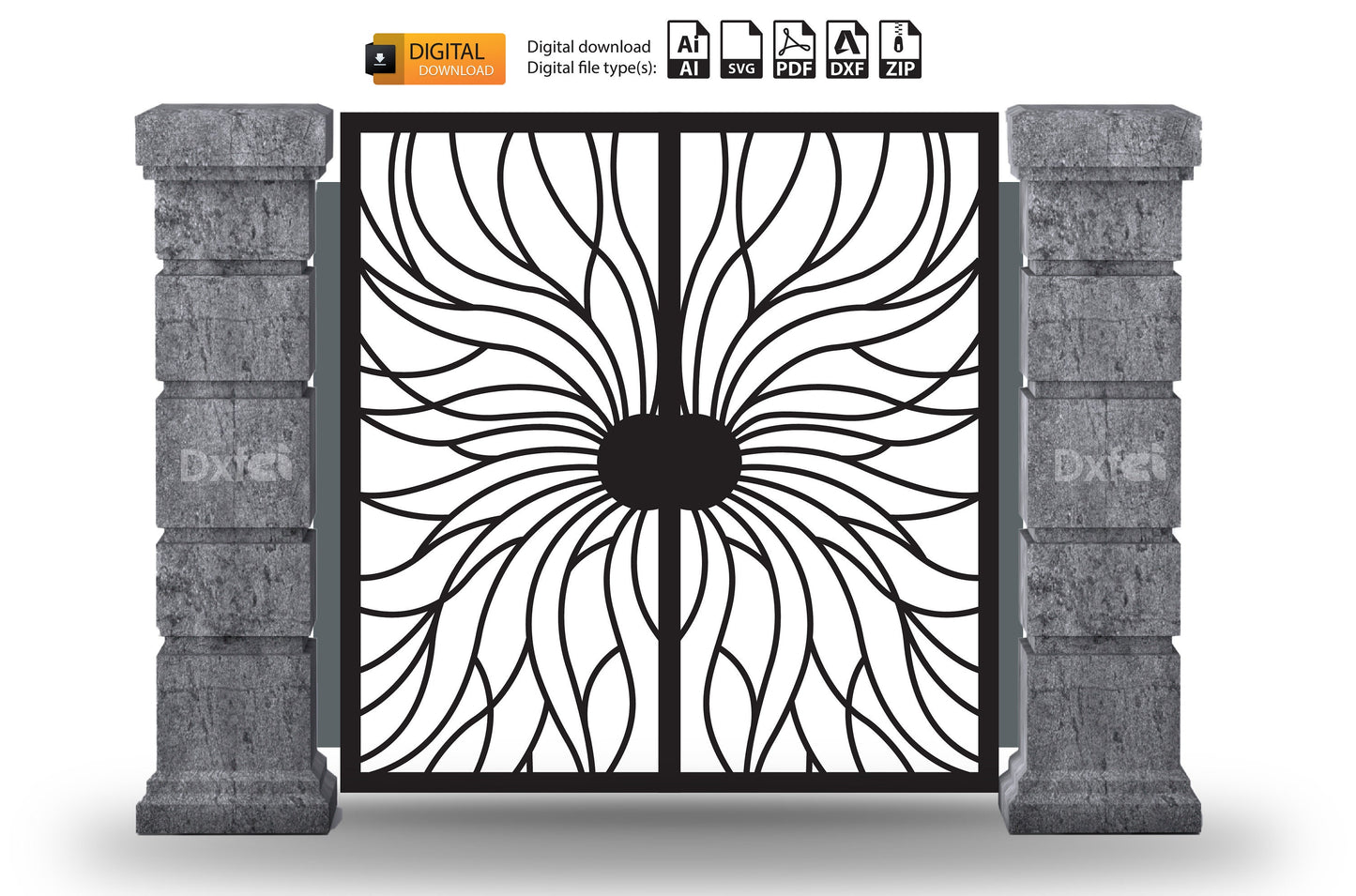 Gate Dxf Files Panel Dxf laser cutting #2995 plasma cutting Metalic & Wood CNC machine!