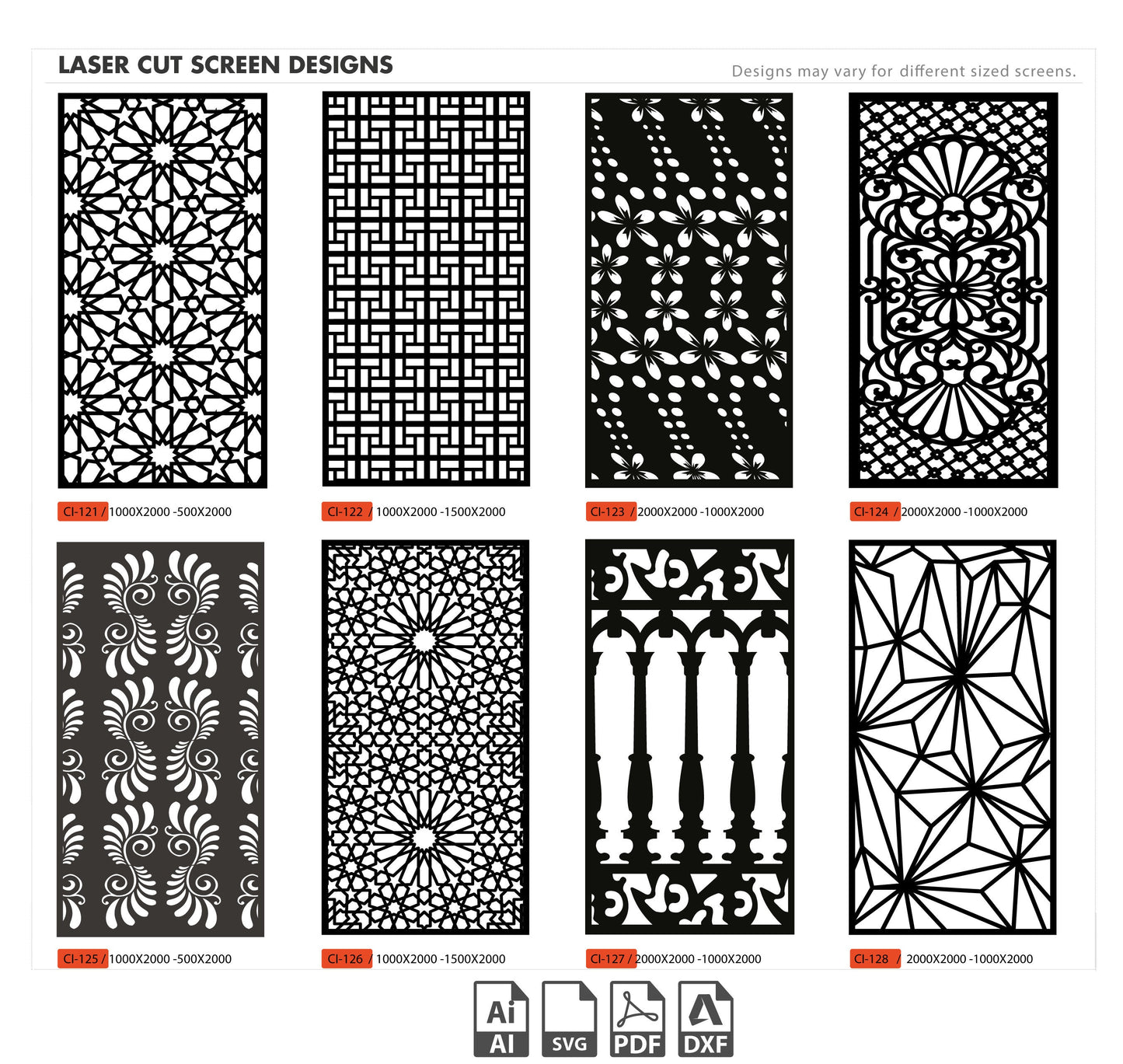 Dxf Plasma Cut,Room Divider Laser 48Pcs+ 97- 144 CNC files dxf, svg, ai Panel Dxf laser cutting , plasma cutting Metalic & Wood CNC machine!