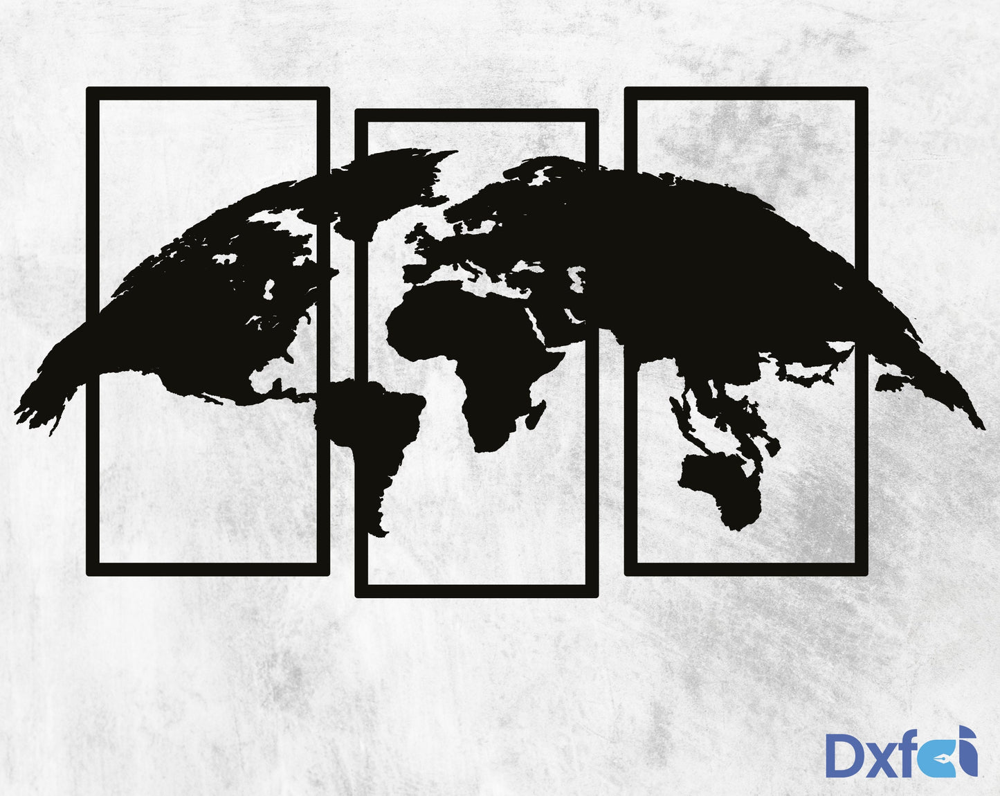 World Map Wall Art Svg Decor Laser Cut Dxf Glowforge Svg Ci CNC Router Cutting Vinyl Cut Sticker Metal Cut Digital Files