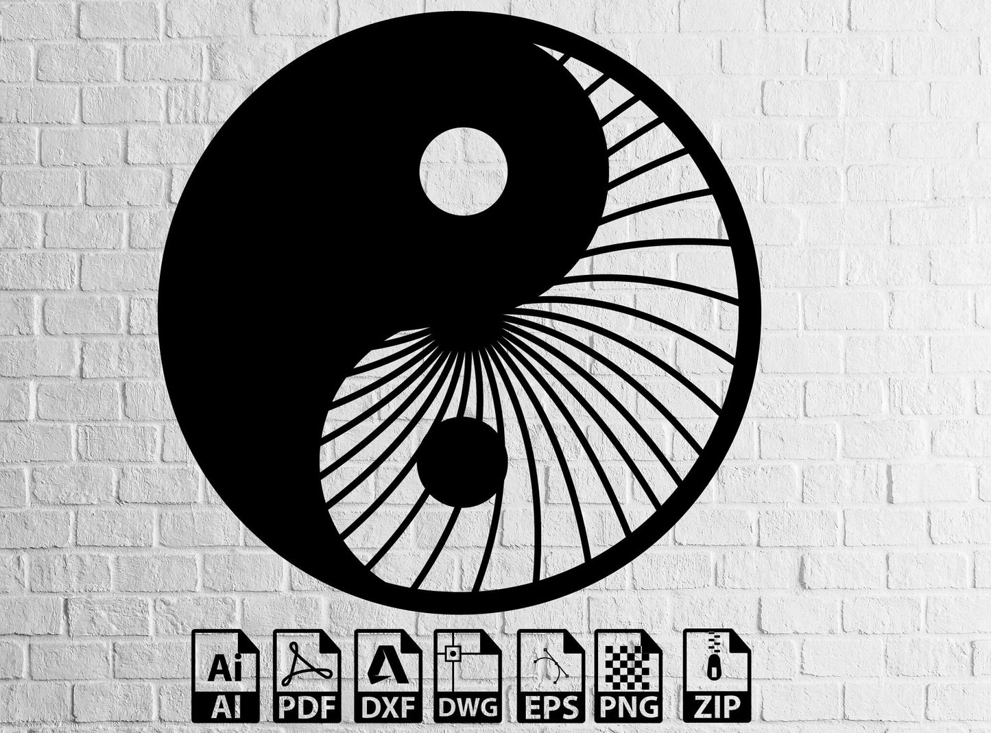 Yin Yang svg, Black and white, Yin and Yang, Tao Wallart Home Decor Dxf Files Laser Cut , Lightburn ,Circut