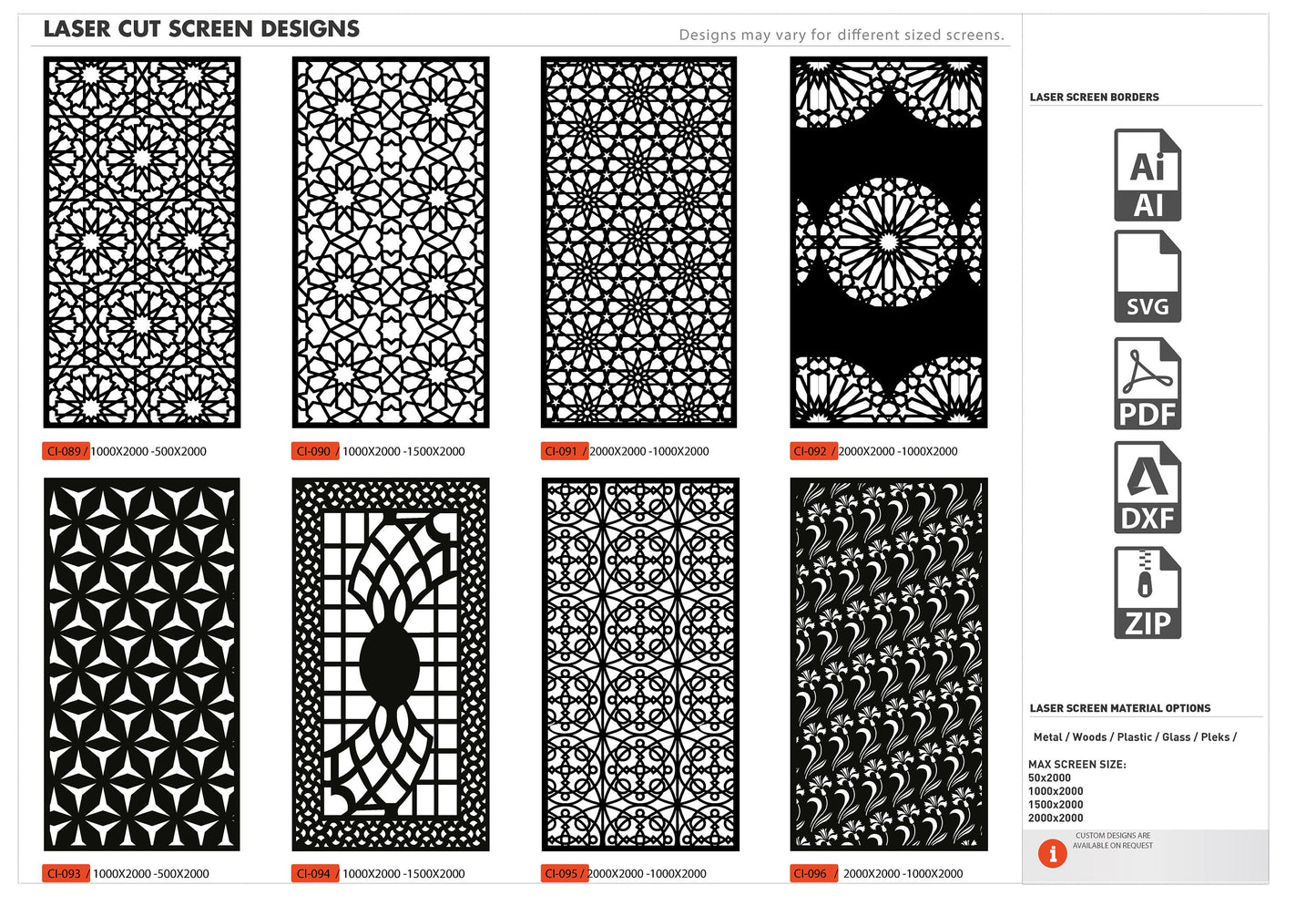 Dxf Plasma Cut,Room Divider Laser 48Pcs+ 6 Page CNC files dxf, svg, ai Panel Dxf laser cutting , plasma cutting Metalic & Wood CNC machine!