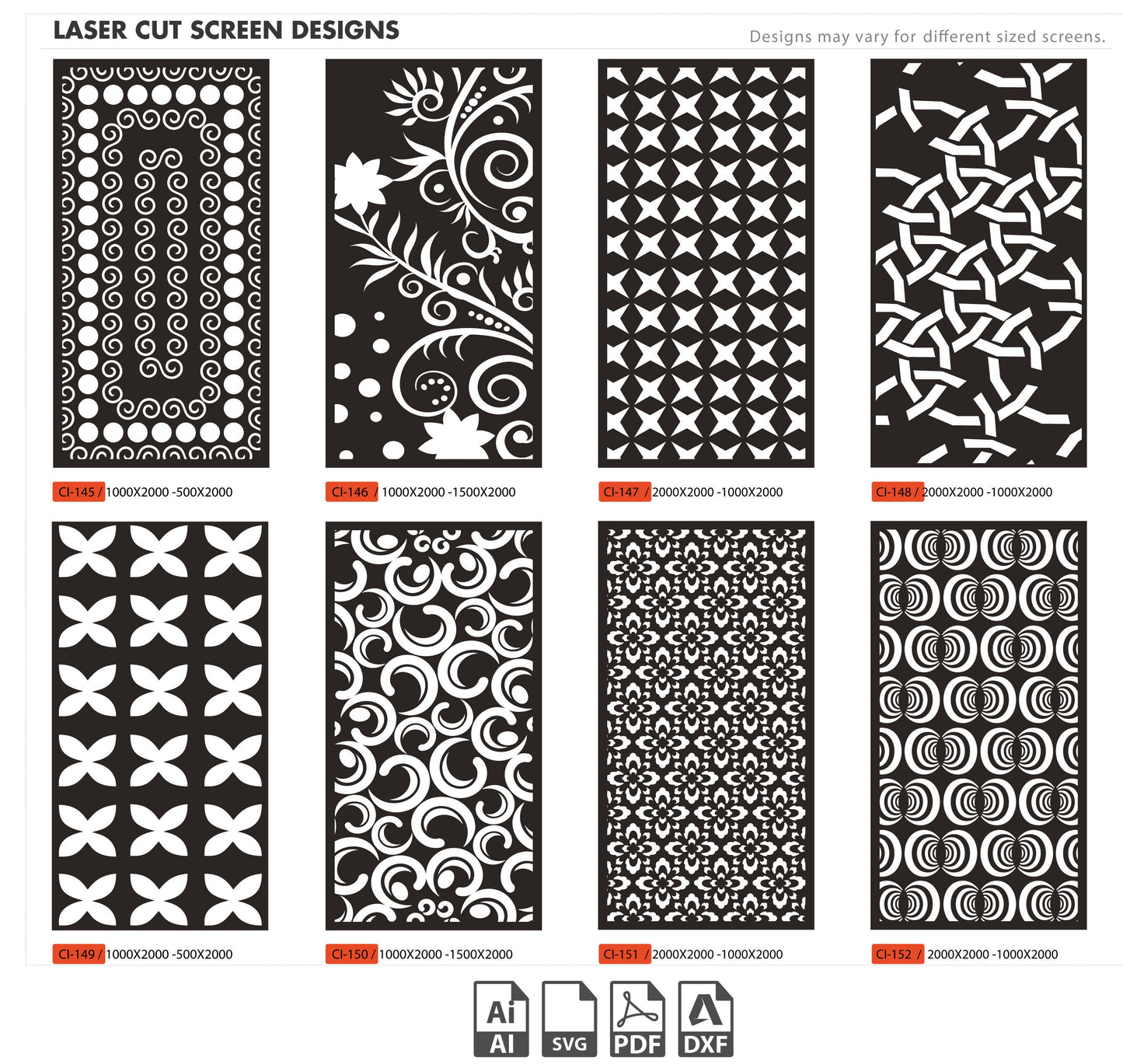 Dxf Plasma Cut,Room Divider Laser 48Pcs+ 145-192 CNC files dxf, svg, ai Panel Dxf laser cutting , plasma cutting Metalic & Wood CNC machine!