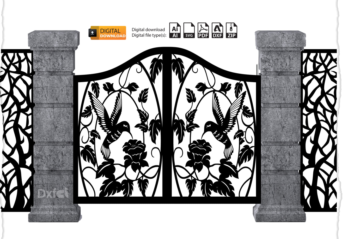 Digital Gate Grill Panel | DXF, SVG, AI Files | Partition Wall Divider for Laser Cutting #33