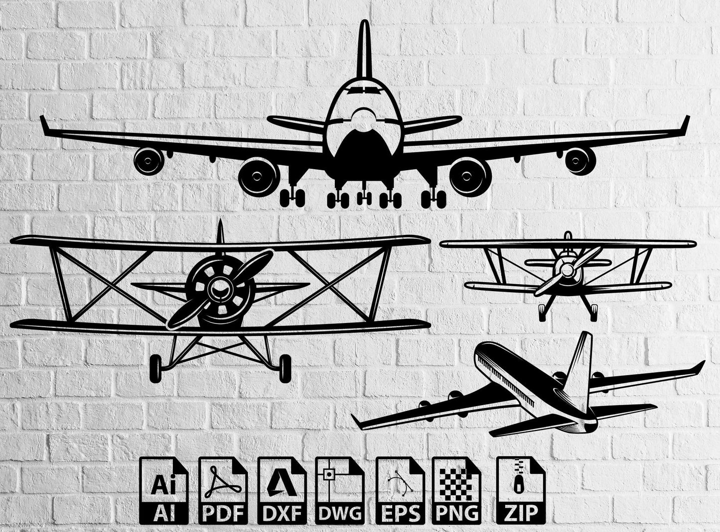 airplanes svg Laser Cut Dxf Files passenger plane Aircraft Svg Decor Svg Laser Cut Files Dxf Vector , Lightburn ,Circut