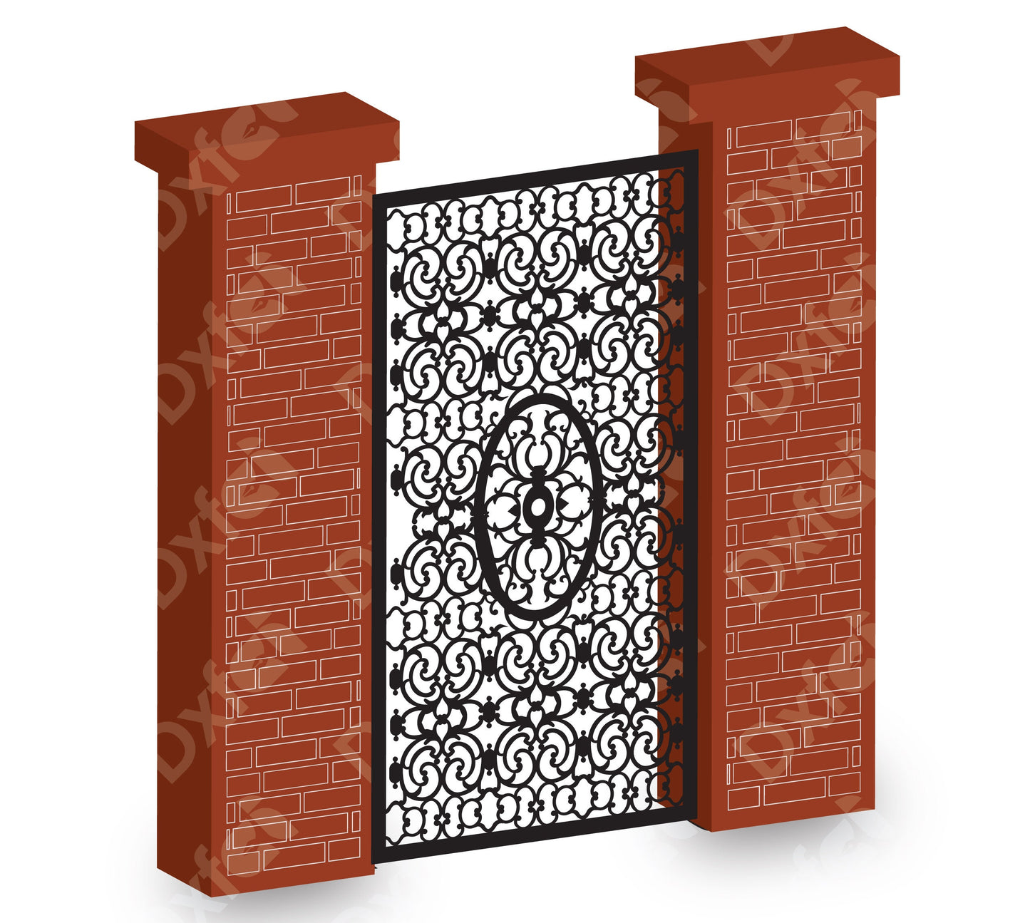 Wrought iron Gate Grill Panel Dxf Panel Partition Room Divider Vector Svg Dxf Files Laser Cutting CNC Plasma Cutter #KAP013