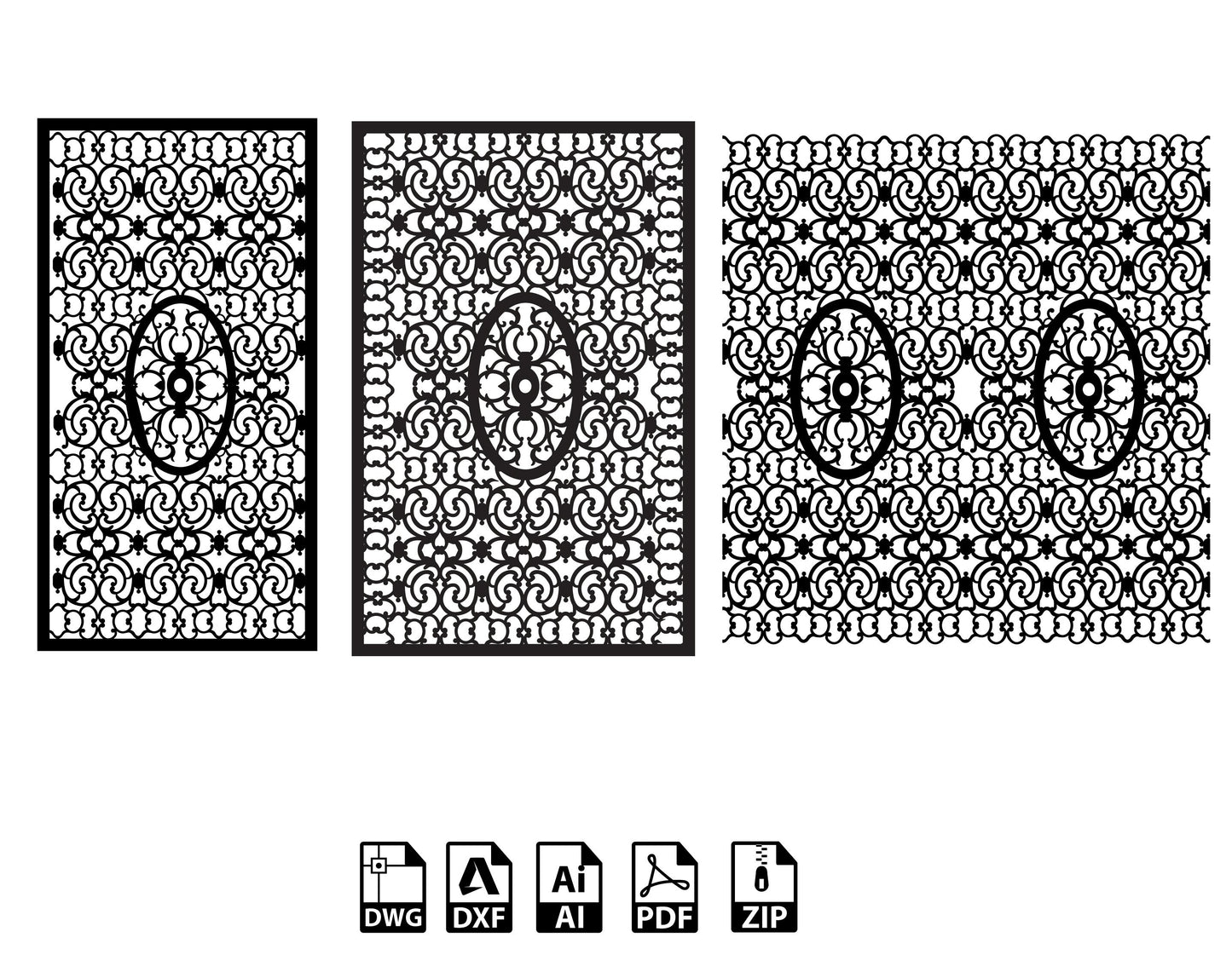 Wrought iron Gate Grill Panel Dxf Panel Partition Room Divider Vector Svg Dxf Files Laser Cutting CNC Plasma Cutter #KAP013