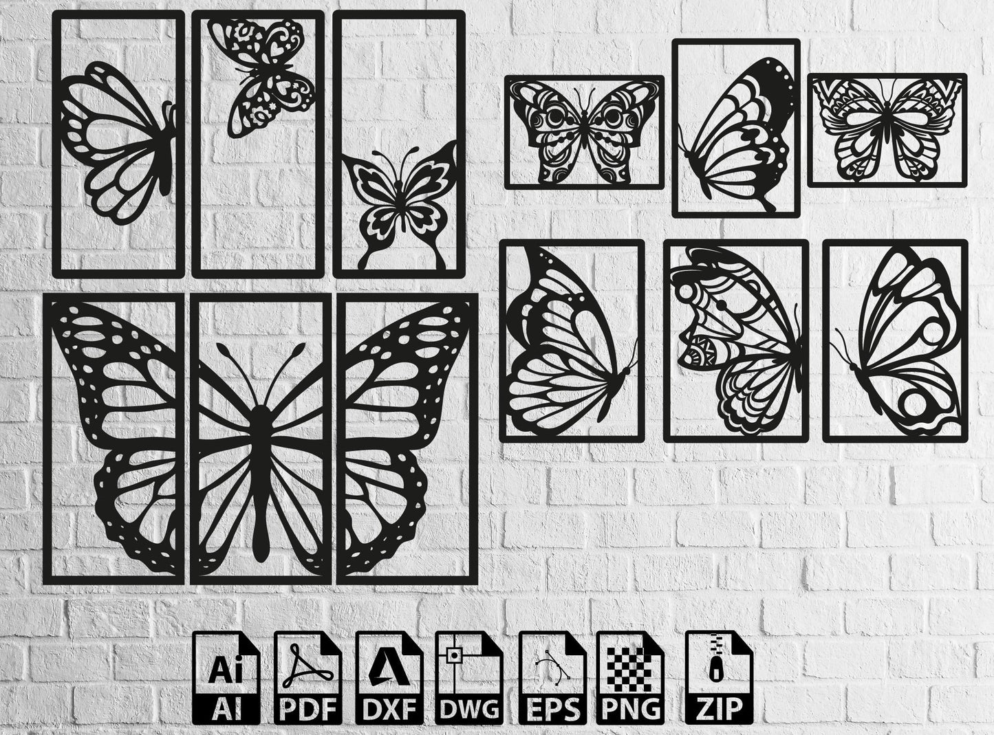 Butterfly Svg Bundle Svg, Wall Art Decor Silhouette Laser Cut Plasma, Butterfly Metal Wood Vinyl Cut cutting files for laser Laser DXF