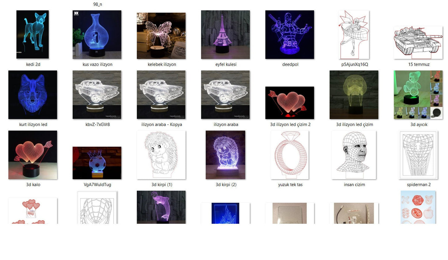 250+ Acrylic Illusion 3d Led Lamp Bundle 3D illusion Led big archive Acrylic Led vector SVG ,CDR,DXF 3D led Night Light vector