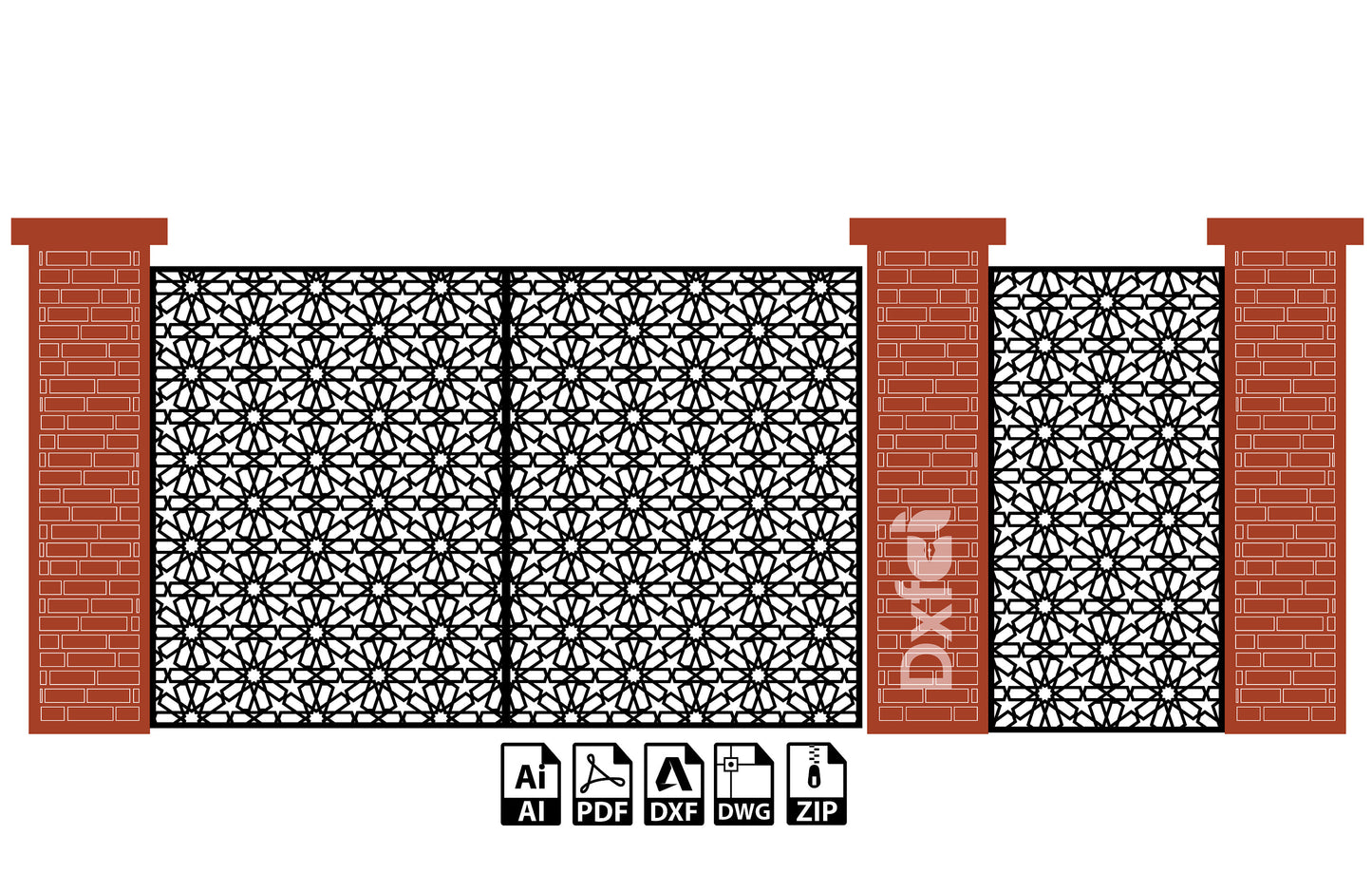 Doors Panel Dxf Partition Design, Pattern Room, divider Vector ,Laser Cut File Garden Svg Panel Files Laser Cutting CNC Plasma #KAP022