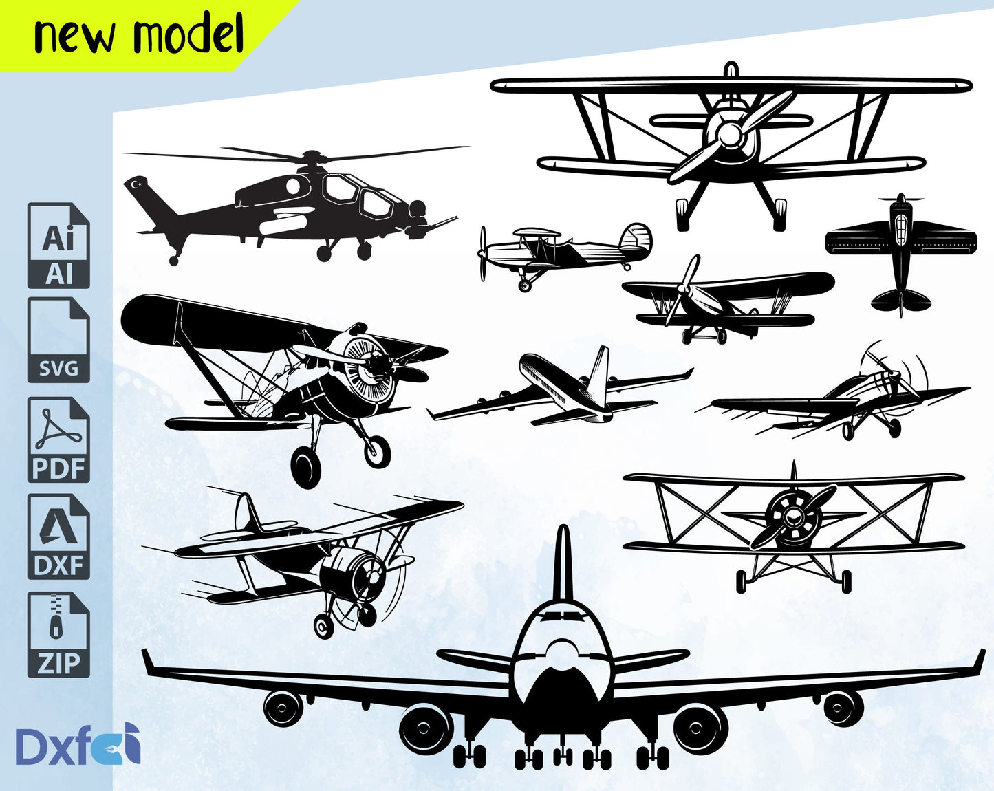 Airplane SVG Files Airplane Bundle Flight Dxf Cut Files ,Travel Vector Flight Vector Files, Airplane Clip Art Cnc Files Package Decor