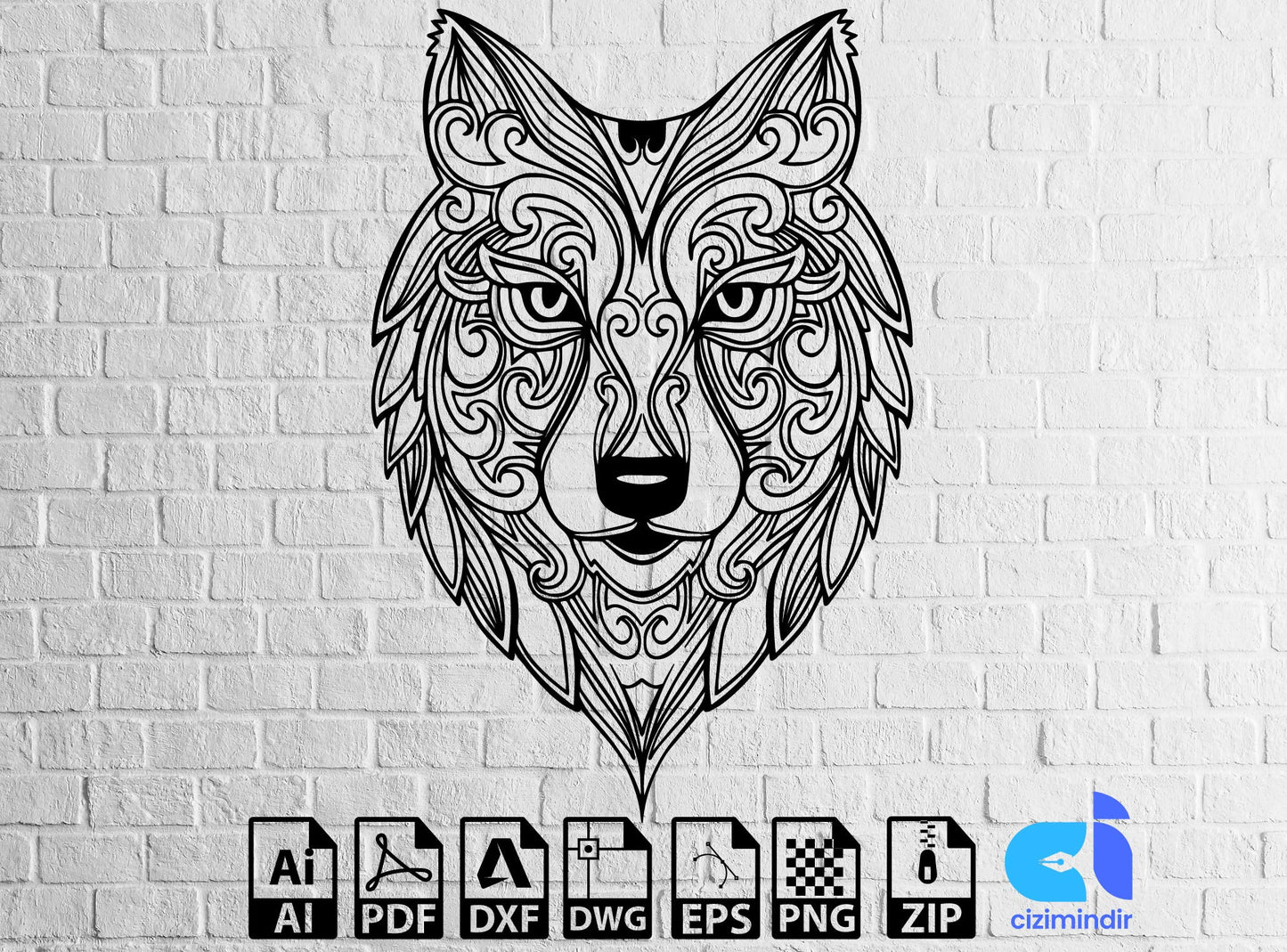 Wolf SVG Wolf Png Shirt Front View Wolf Head Vector instant download