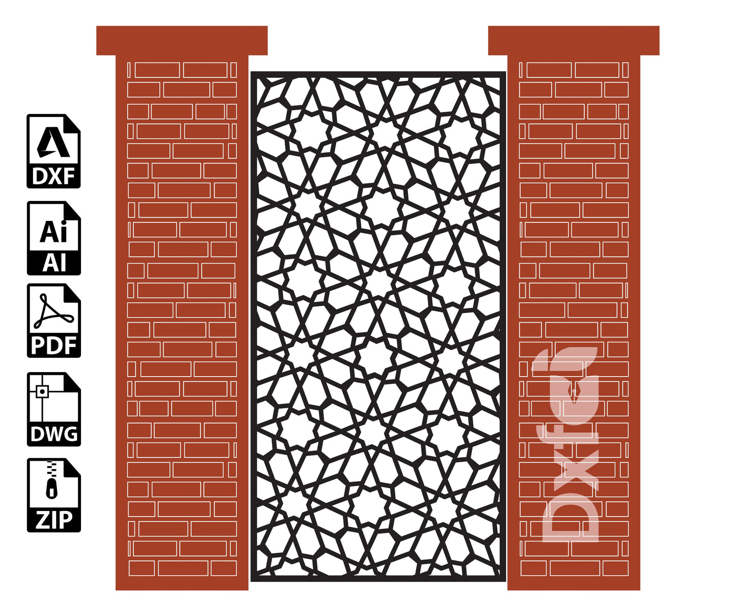 Dxf Panel Garden decorative Panels. Vector Files for Laser, room divider, cnc machining, laser drawings,Plasma and CNC Machines islamic dxf
