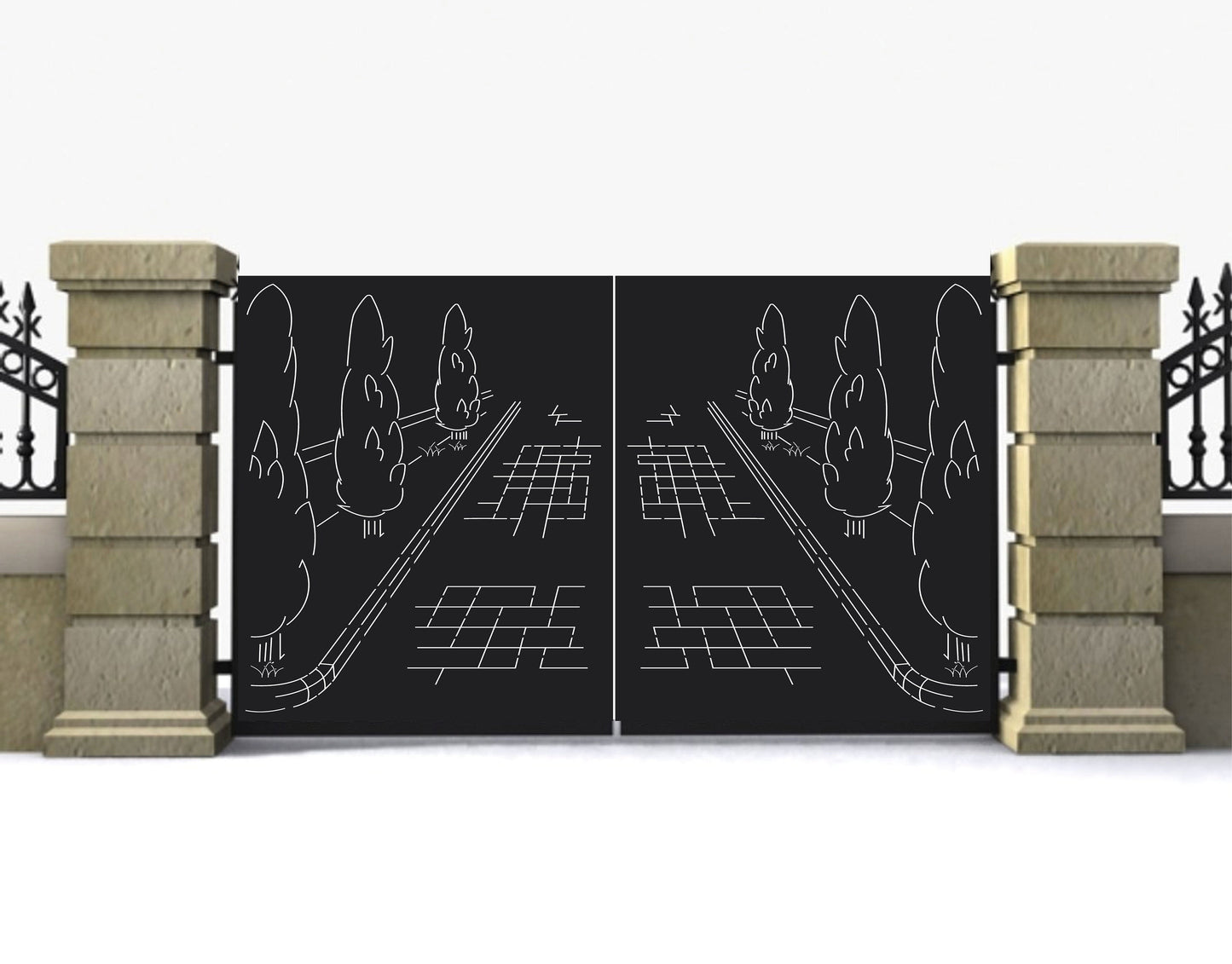 Wrought Iron Gate design Dxf Files Svg Files farm gate Design Vector Laser design Dxf files Metal Plasma Laser Cut