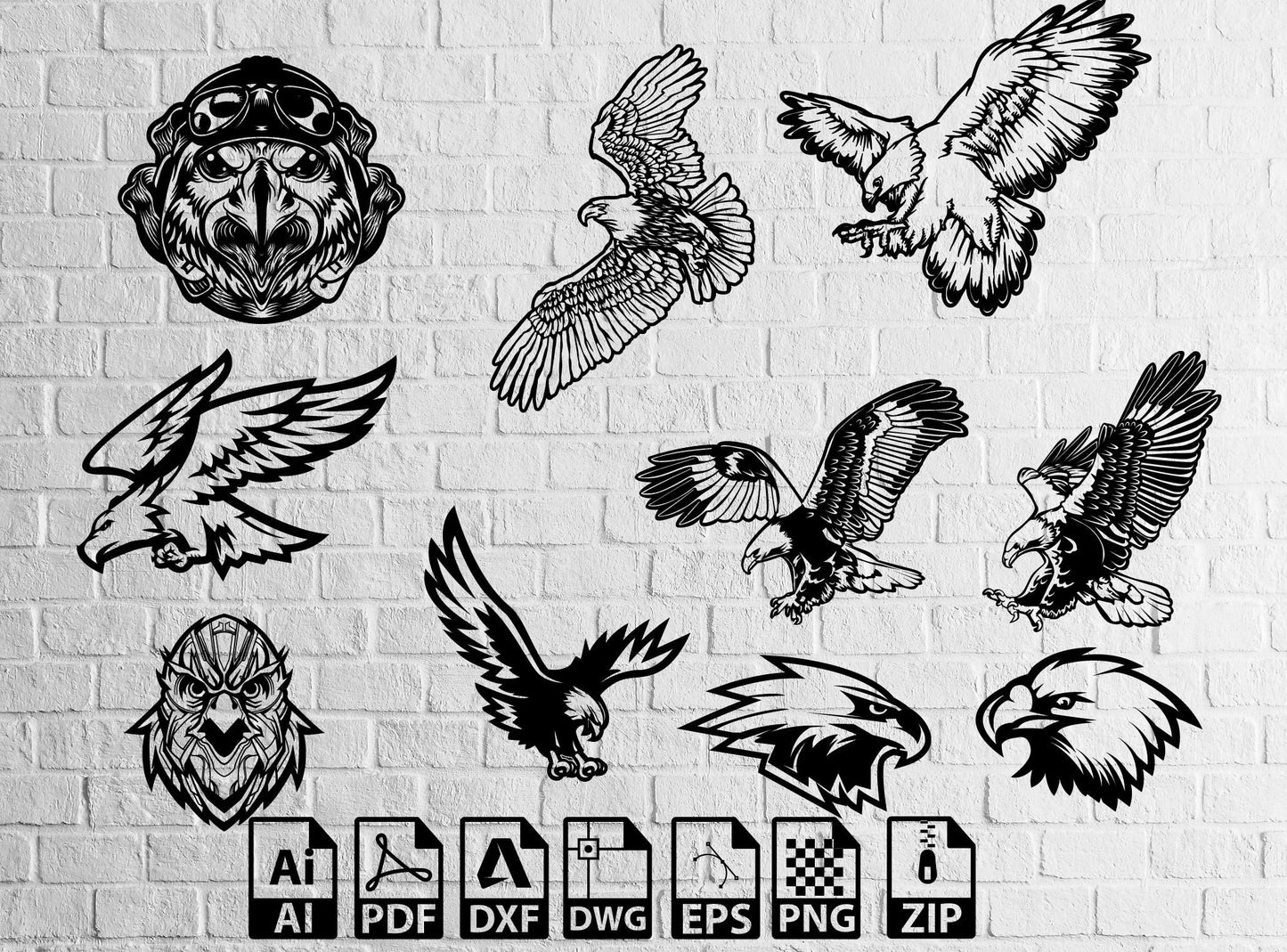 Eagle SVG Wall Decor | Eagle Laser Cut Drawing | CNC & Lightburn File | Cricut Cut File | Instant Download #duv691