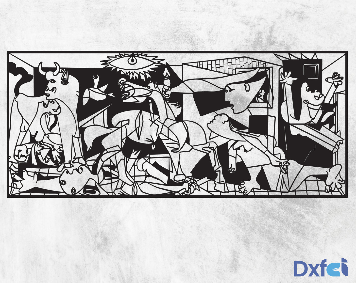 Guernica Pablo Picasso Svg Guernica Dxf Pablo Picasso Svg Digital Laser Cut CNC Cutting, CNC Router, Digital, Vector Files