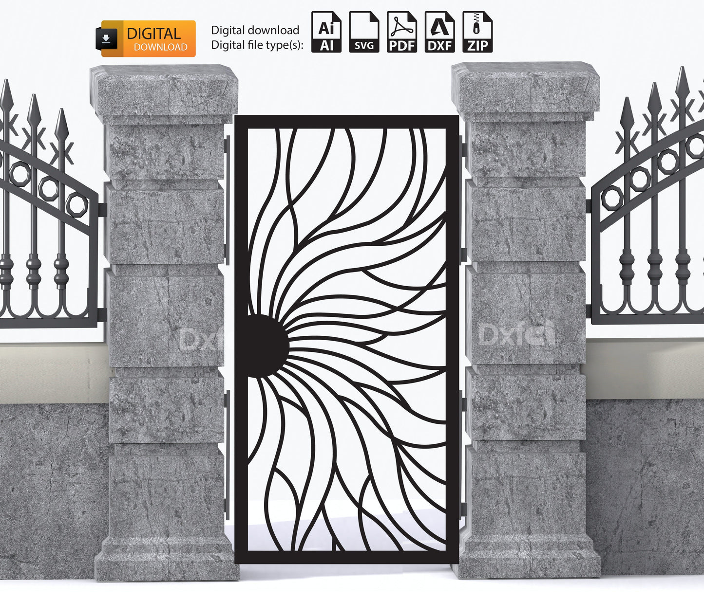 Gate Dxf Files Panel Dxf laser cutting #2995 plasma cutting Metalic & Wood CNC machine!