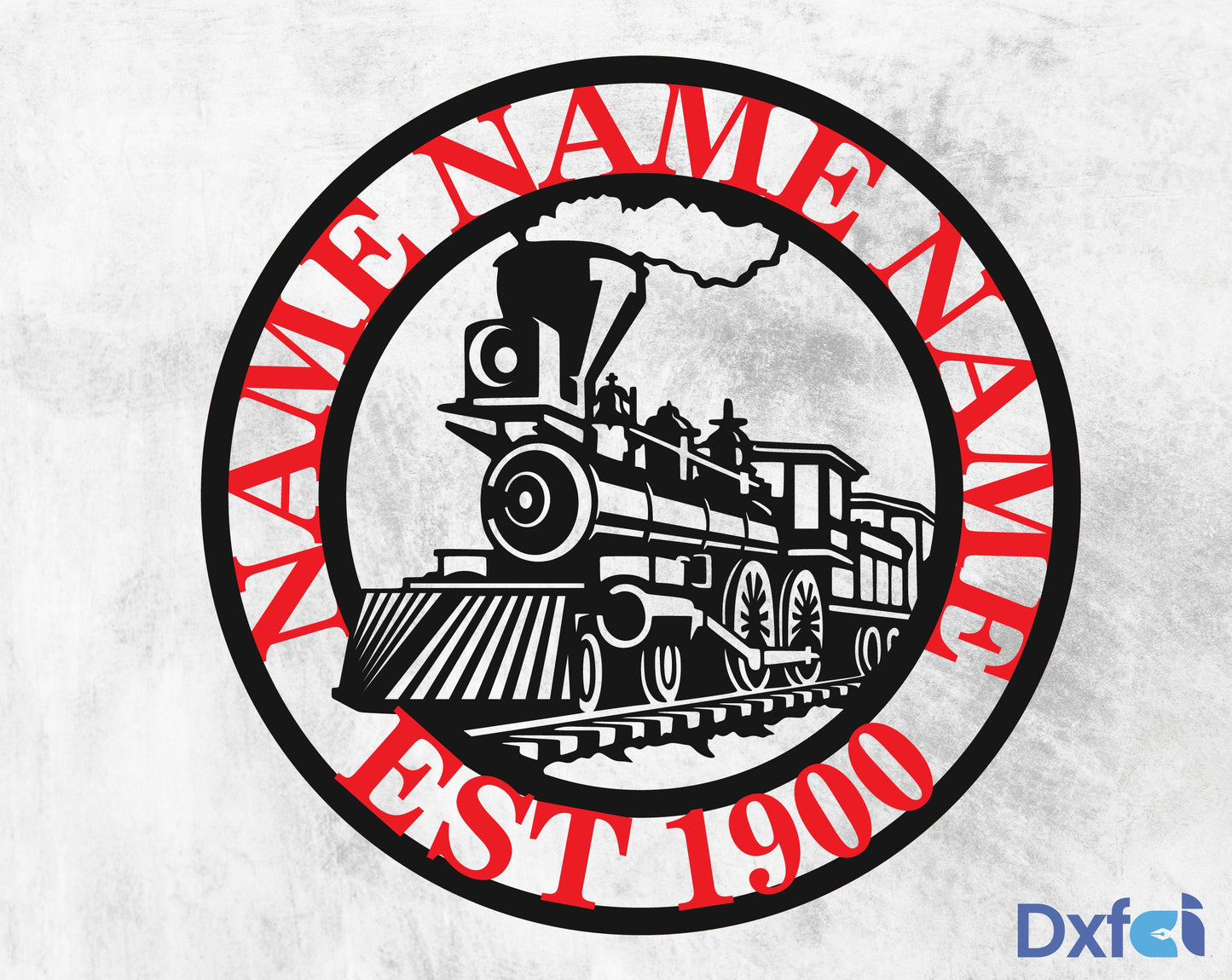 Customizable Steam Train SVG Dxf Files Name Sign - Personalized Metal Wall Art Design