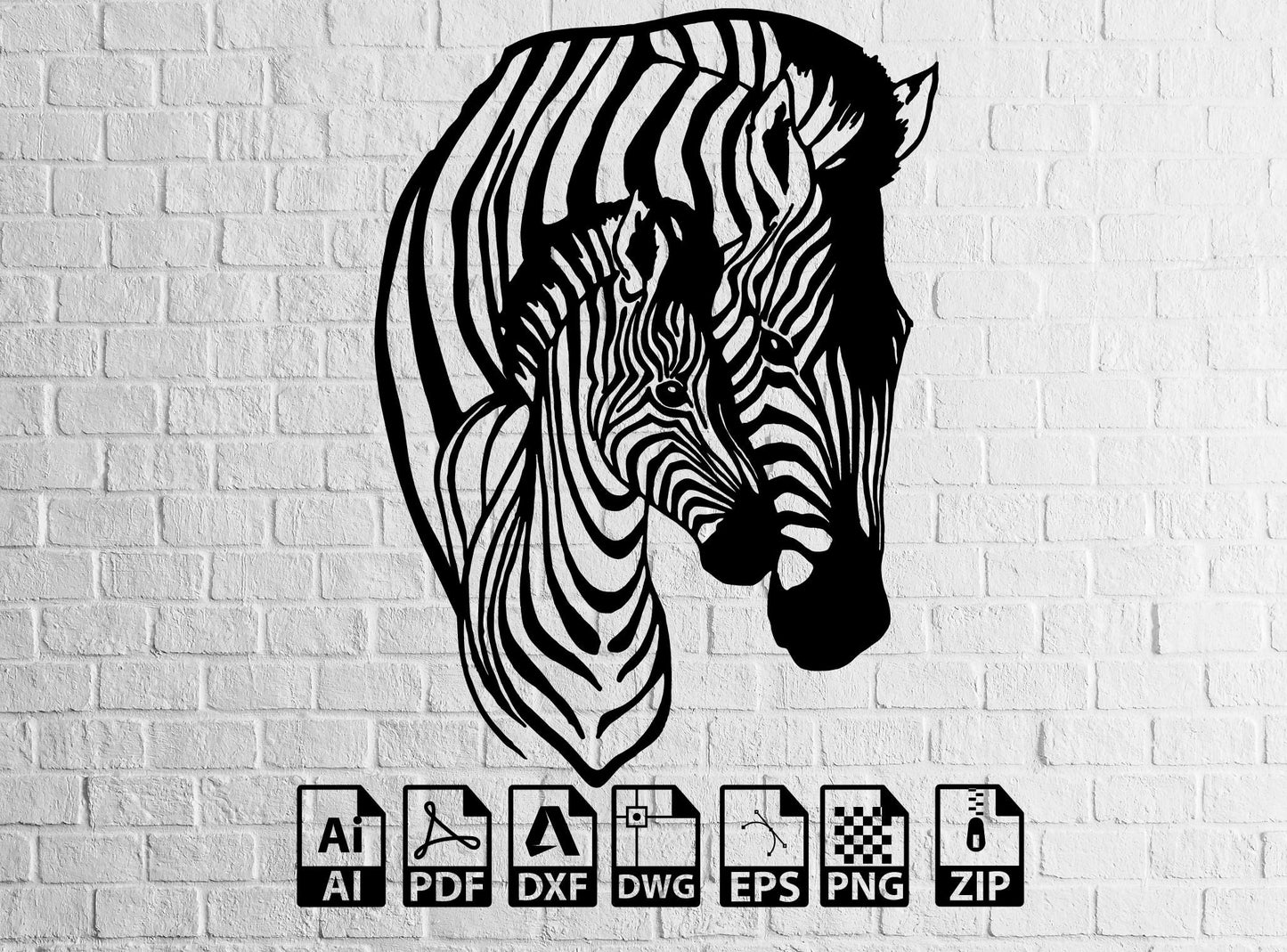 Zebra Puppy Svg Decor Dxf Laser Cut, Wall Art Decor Design Svg, Dxf, CNC Cutting, CNC Router, Digital, Vector Files
