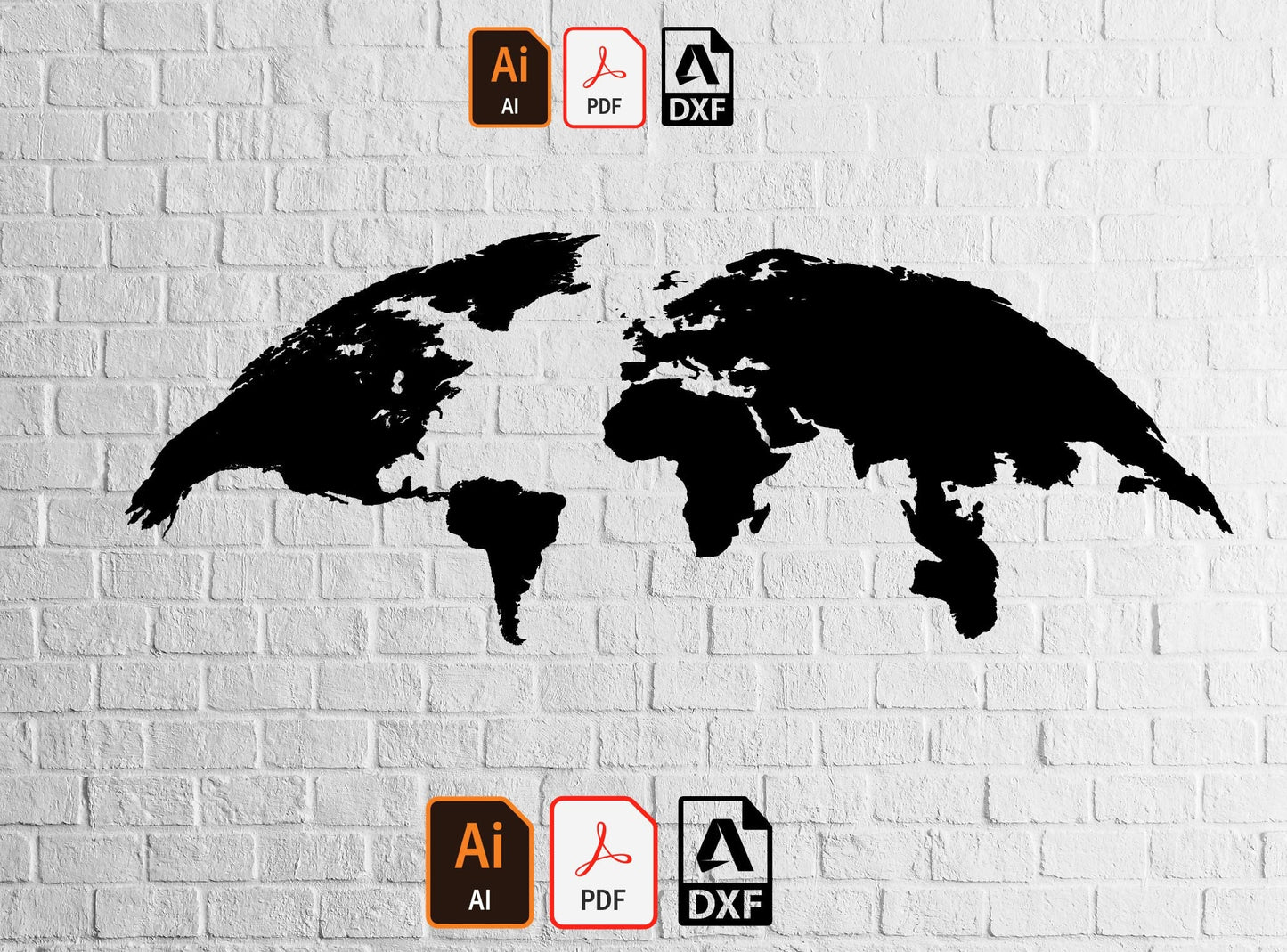 World Map SVG | Maps DXF Files | Laser Cut Metal Wall Art | Housewarming Gift | Instant Download