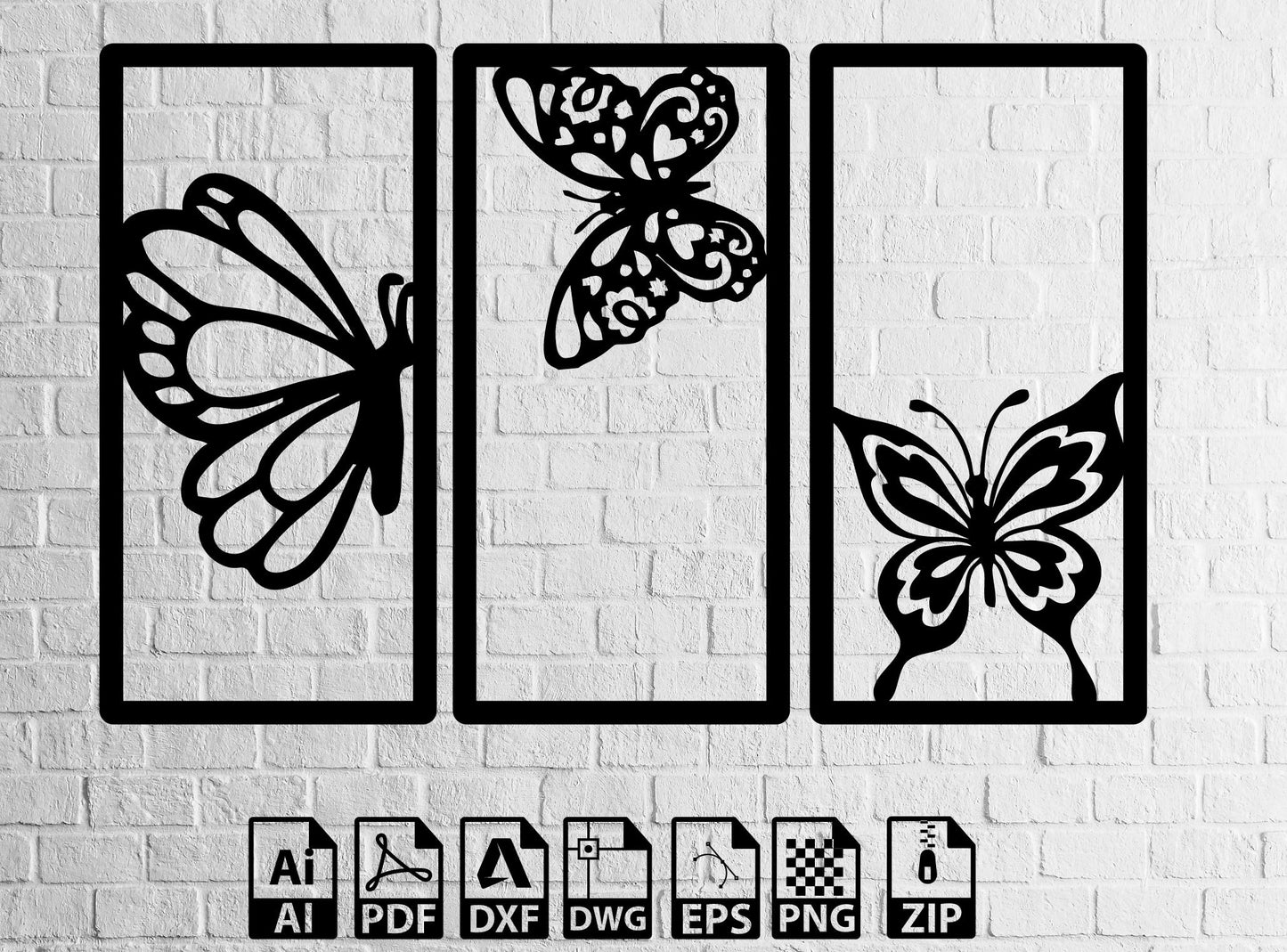 Butterfly Svg Bundle Svg, Wall Art Decor Silhouette Laser Cut Plasma, Butterfly Metal Wood Vinyl Cut cutting files for laser Laser DXF