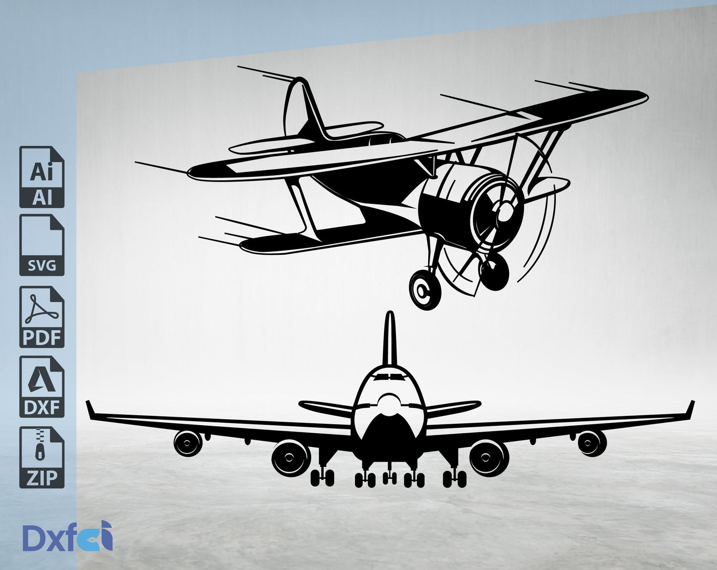 Airplane SVG Files Airplane Bundle Flight Dxf Cut Files ,Travel Vector Flight Vector Files, Airplane Clip Art Cnc Files Package Decor
