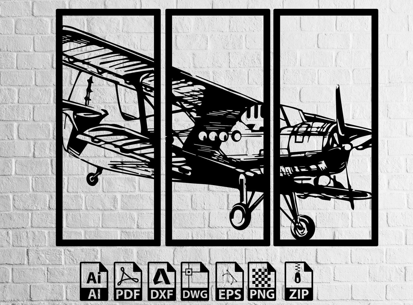 Aircraft Propeller Decor Wall Decor Metal Laser Svg , Dxf Cutting Suitable for Cnc and Laser Cutting and Printing , Lightburn ,Circut