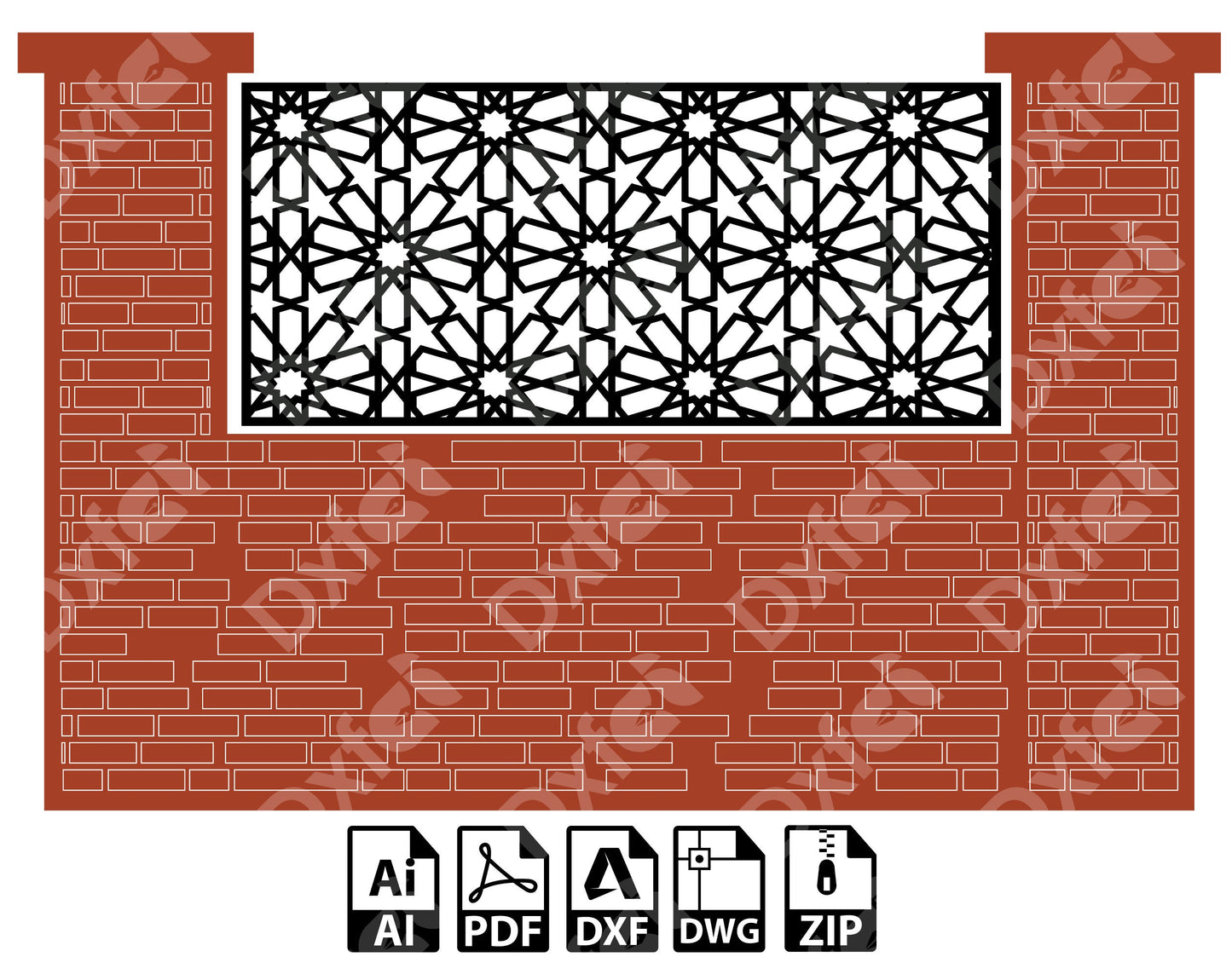 Anatolia Wall Panel Art Garden Wall Room Divider KAP010 SVG Dxf Decorative Panel, Stencil, Wall Handing Dxf files for CNC plasma #KAP010