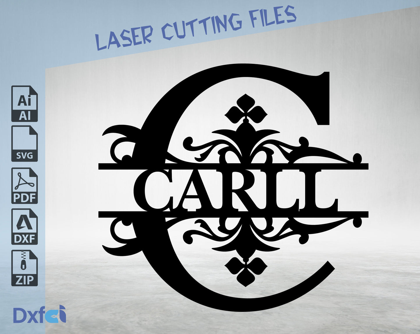 Custom Monogram Alphabet Font 26+ Letters Svg Cdr Dxf Files for Laser Cut Wall Art Decoration