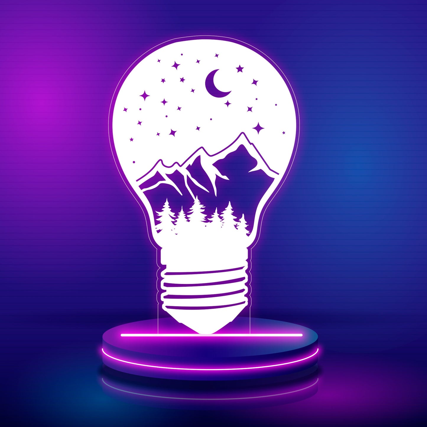 3D lamp file, plan for cnc laser engraving, LED Acrylic Lamp Vector file Arabic Acrylic Lamp Svg Circut , LightBrun CNC and Laser Cutting
