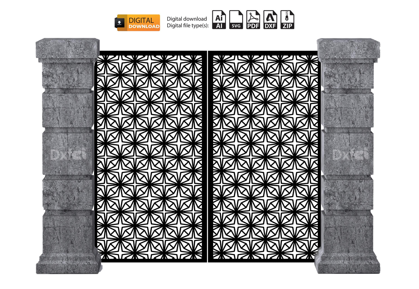 Garden Panel Dxf DXF file for laser cut garden gate Dxf Svg Files plasma cutting iron fence Metalic & Wood CNC machine! #3466