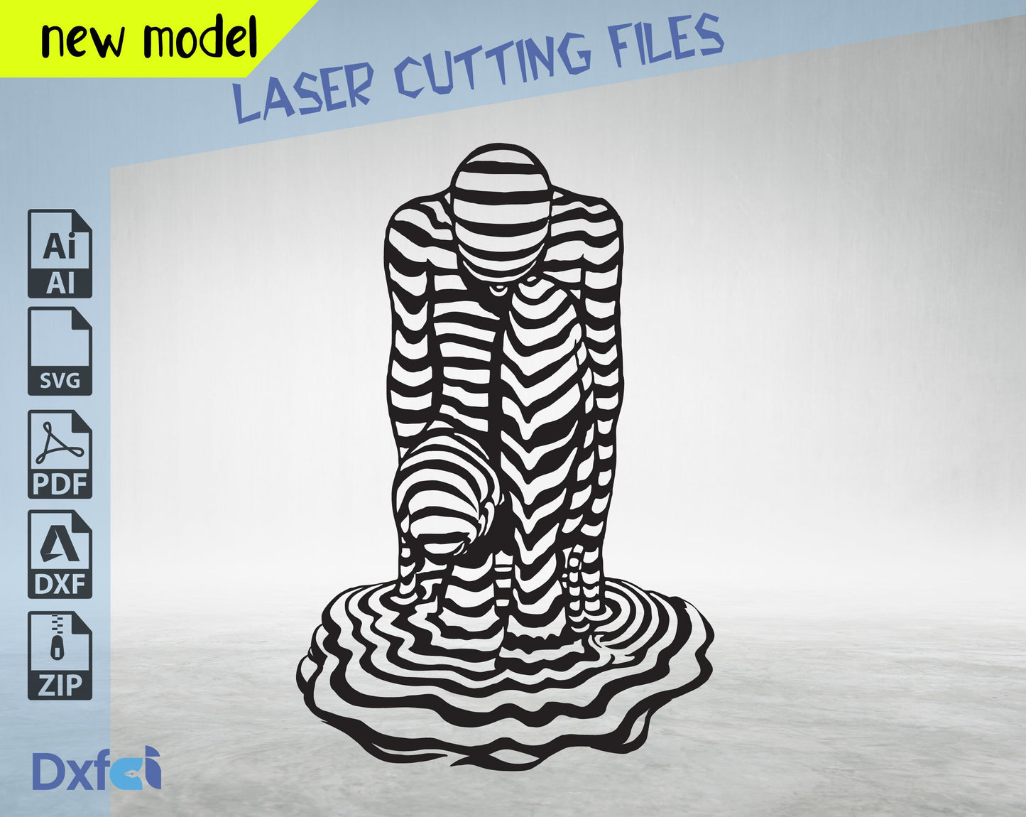 Women Svg , Melting woman Svg Dxf Files Wall Art Decor Laser Cut,WallArt Laser Cut Plasma Dxf, Digital, Vector Files , Lightburn ,Circut