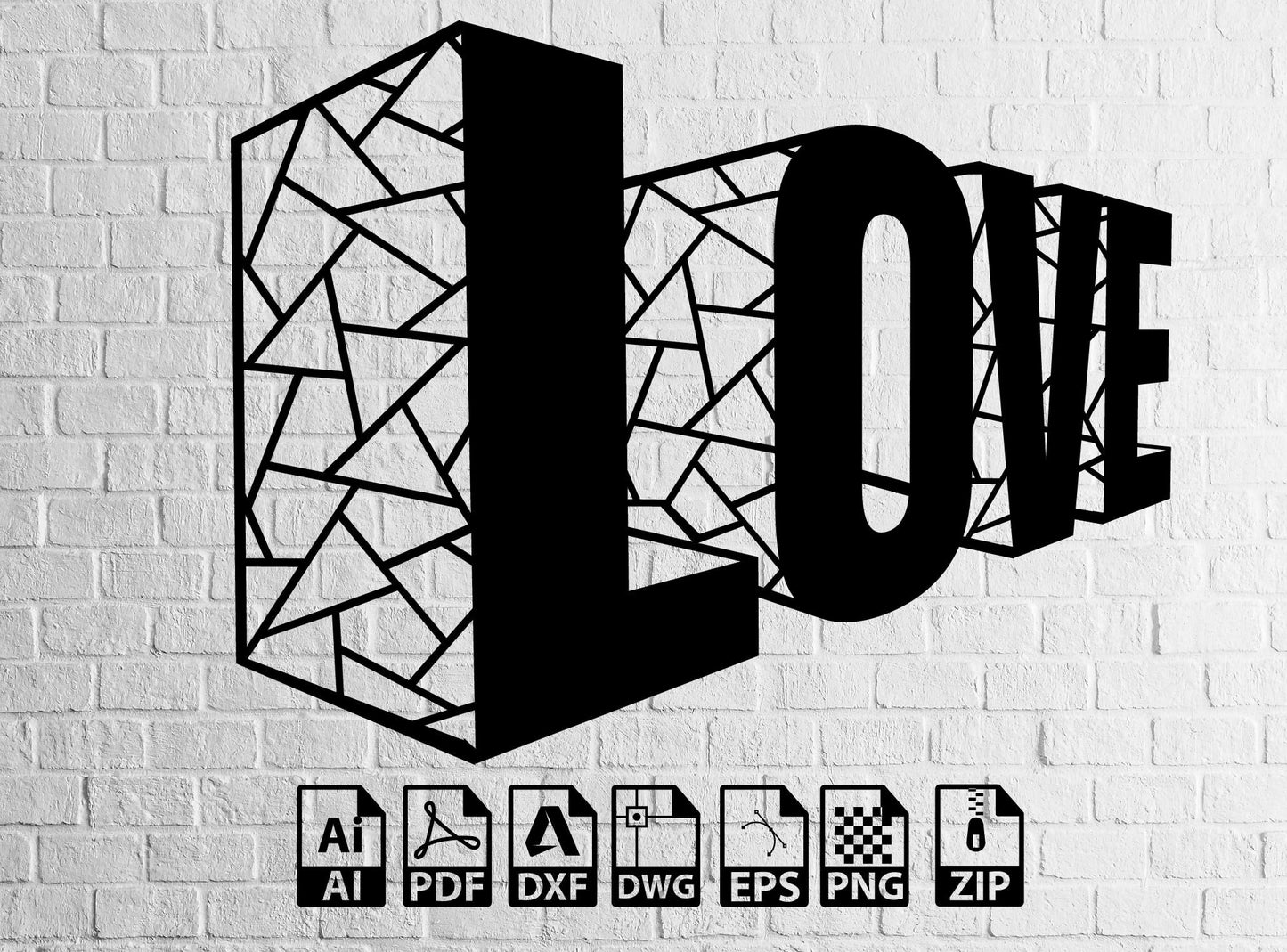 dear Love wall decor products cut metal and wood Decor Laser Cut, Svg, Dxf, CNC Cutting, CNC Router, Digital, Vector Files