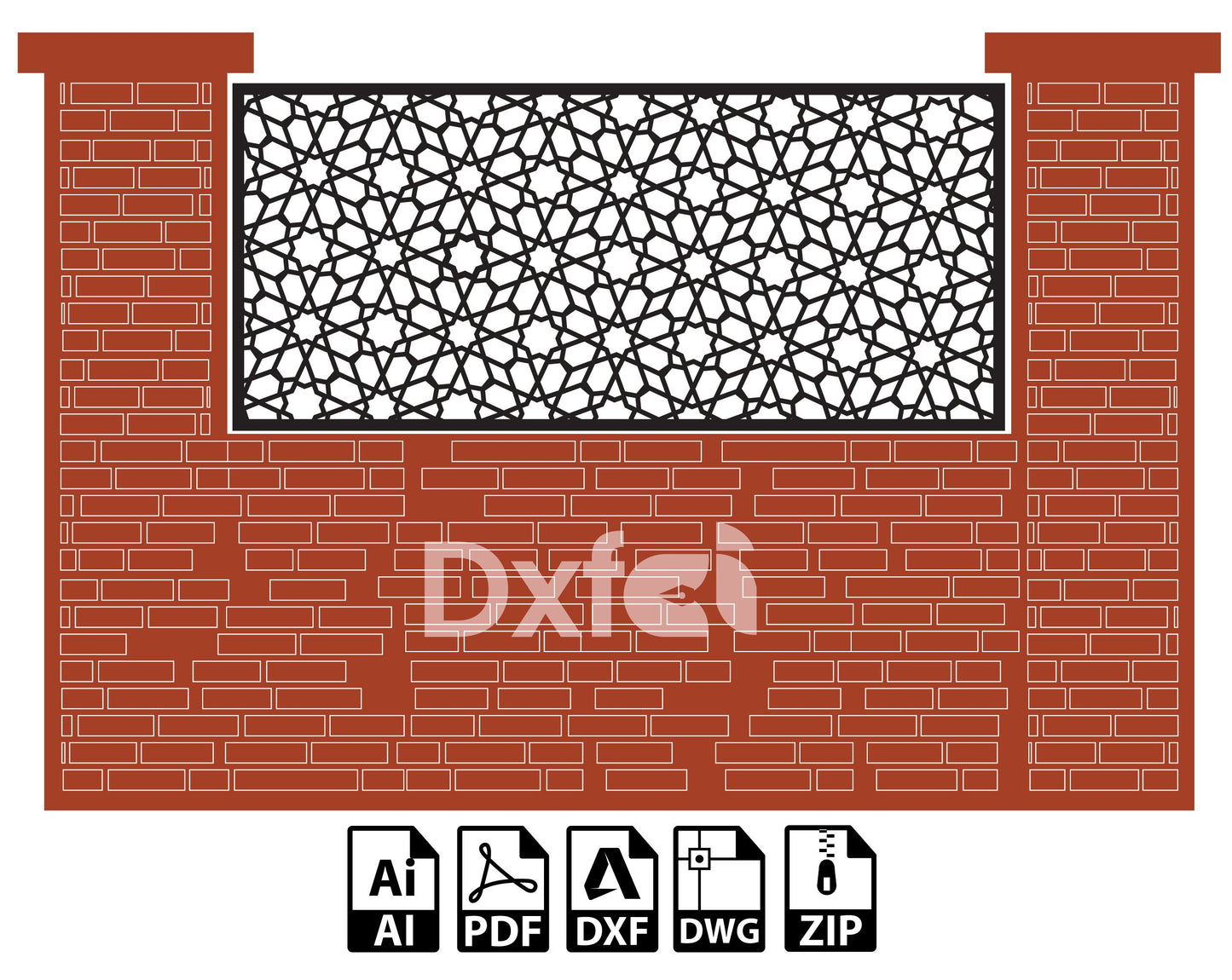 Anotolia Moroccan pattern, Interroom partitions - Dxf, Svg, Eps templates, CNC files for laser and Plasma cutting