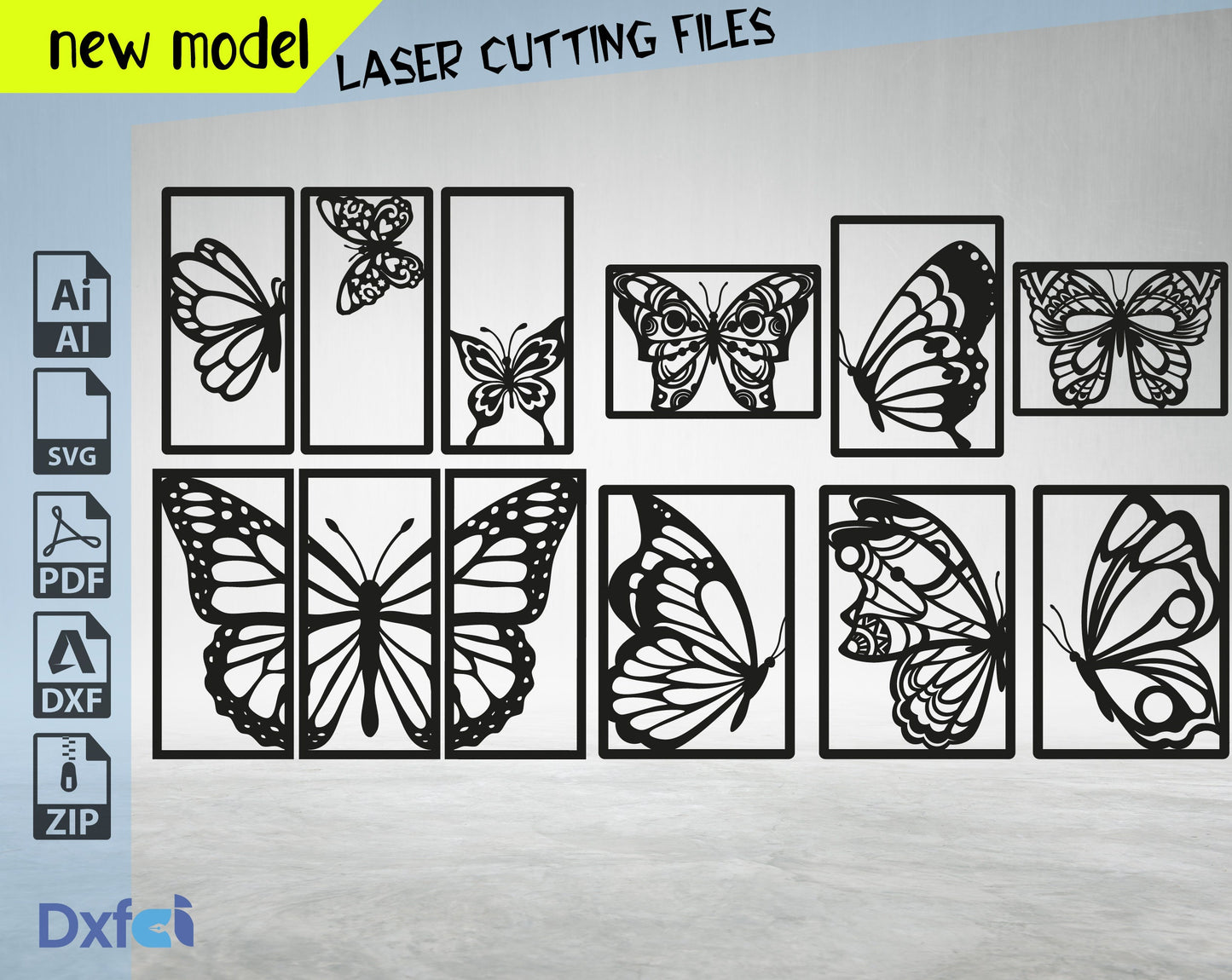 Butterfly Svg Bundle Svg, Wall Art Decor Silhouette Laser Cut Plasma, Butterfly Metal Wood Vinyl Cut cutting files for laser Laser DXF