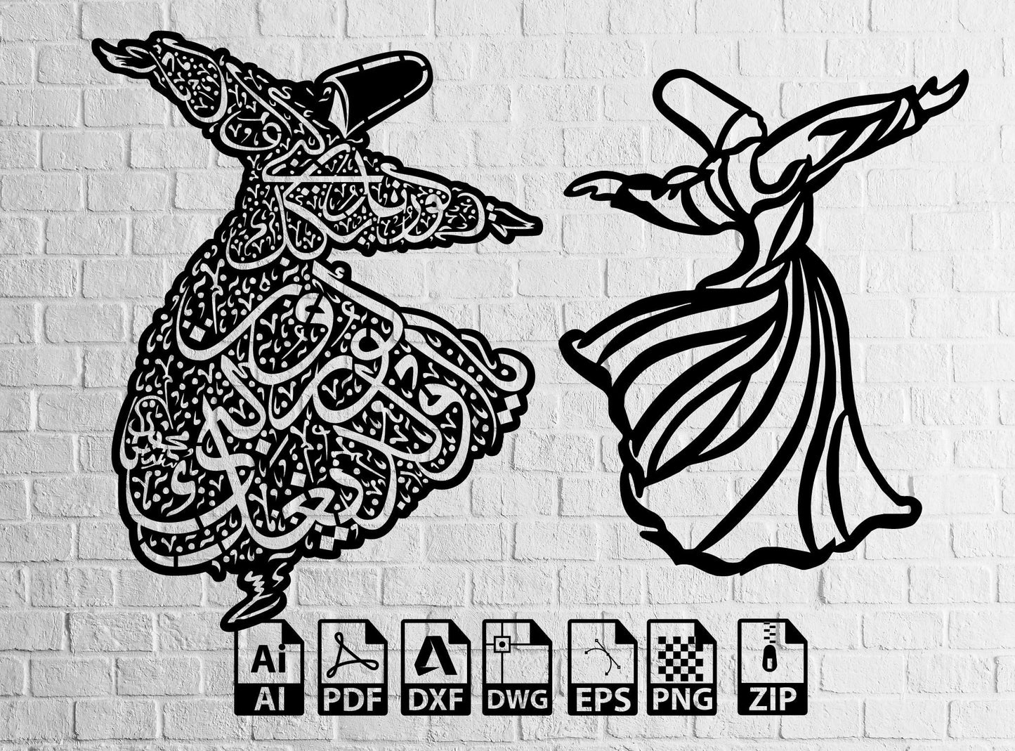 Whirling Dervish Svg Hz Mevlana Thinker Religious Design islamic Svg Dxf Files Mevlana Dervish whirling dervish islamic ,selcuklu islamic