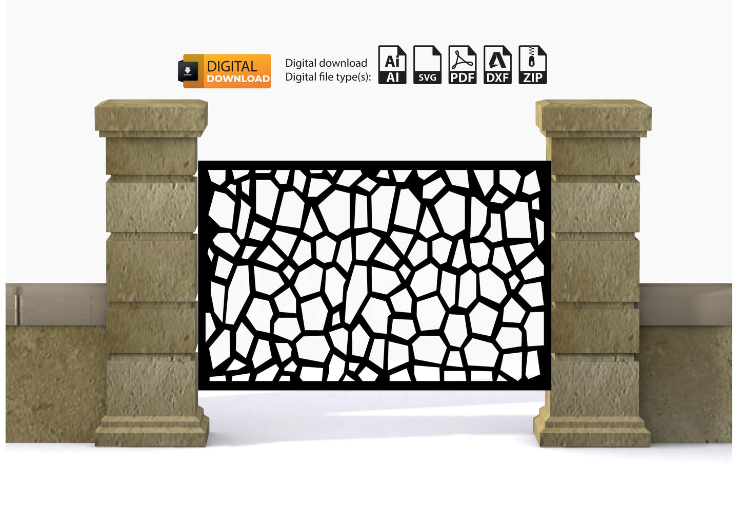 Broken Wall Glass 10Pcs Wall Panel Fence Drawing Panel Dxf DXF file for laser cut garden gate Dxf Svg Files plasma cutting iron fence