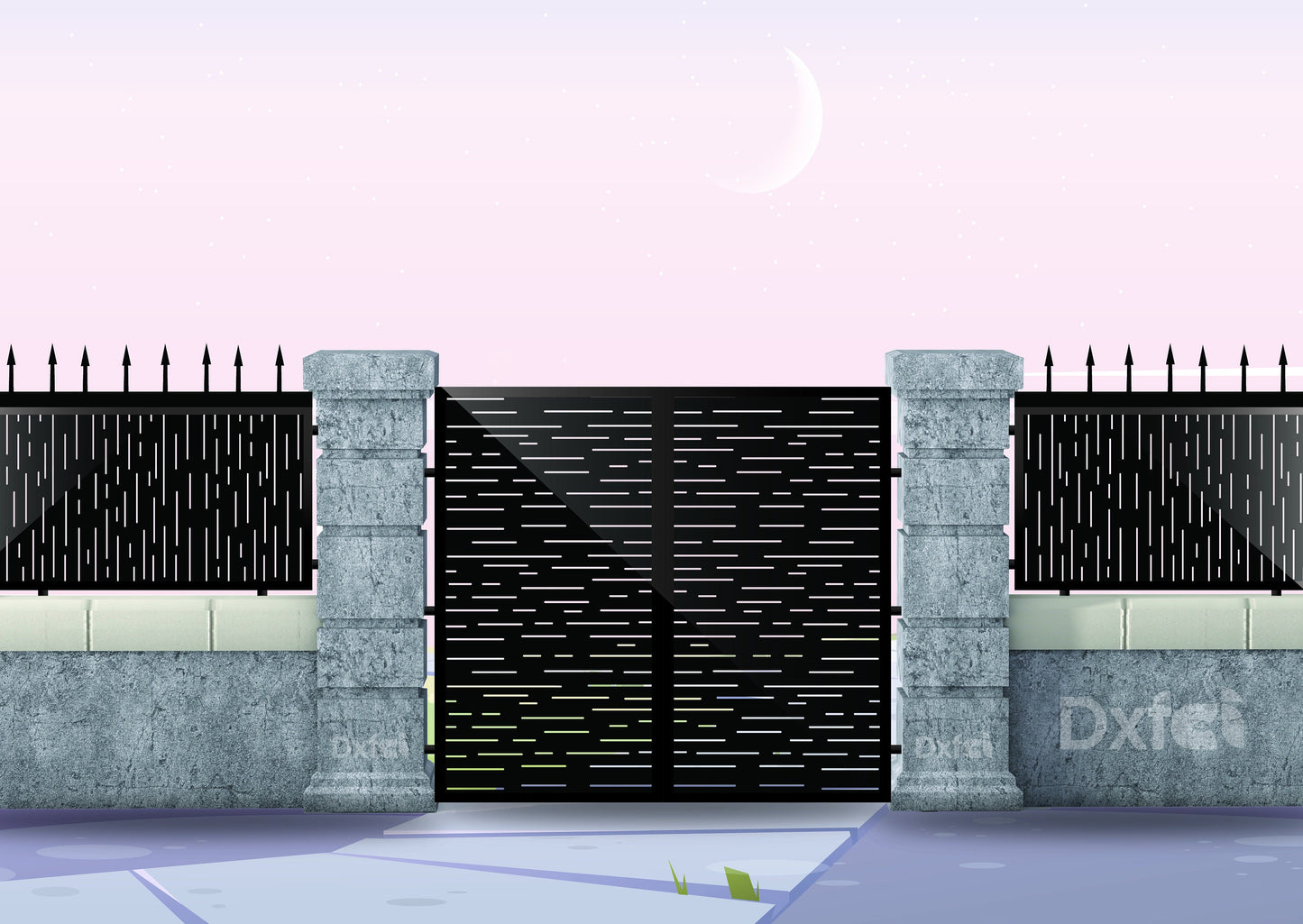 Digital Gate Grill Panel Dxf Panel Partition Room Divider Templates Vector Svg Dxf Files Laser Cutting CNC Plasma Cutter #KAP012