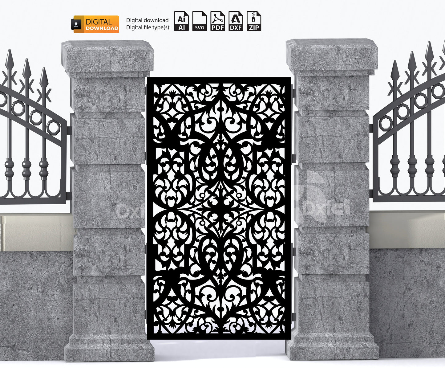 Garden Gate Exterior Door Metal Laser Cutting anel Dxf laser cutting , plasma cutting Metalic & Wood CNC machine!