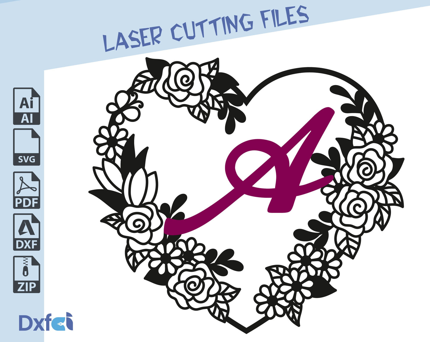 Flower Heart Svg, Custom name Cut Files Heart Svg Heart Wreath Svg, Cut File, Svg File for Girls, Flower Shirt Svg,Personalized Gift