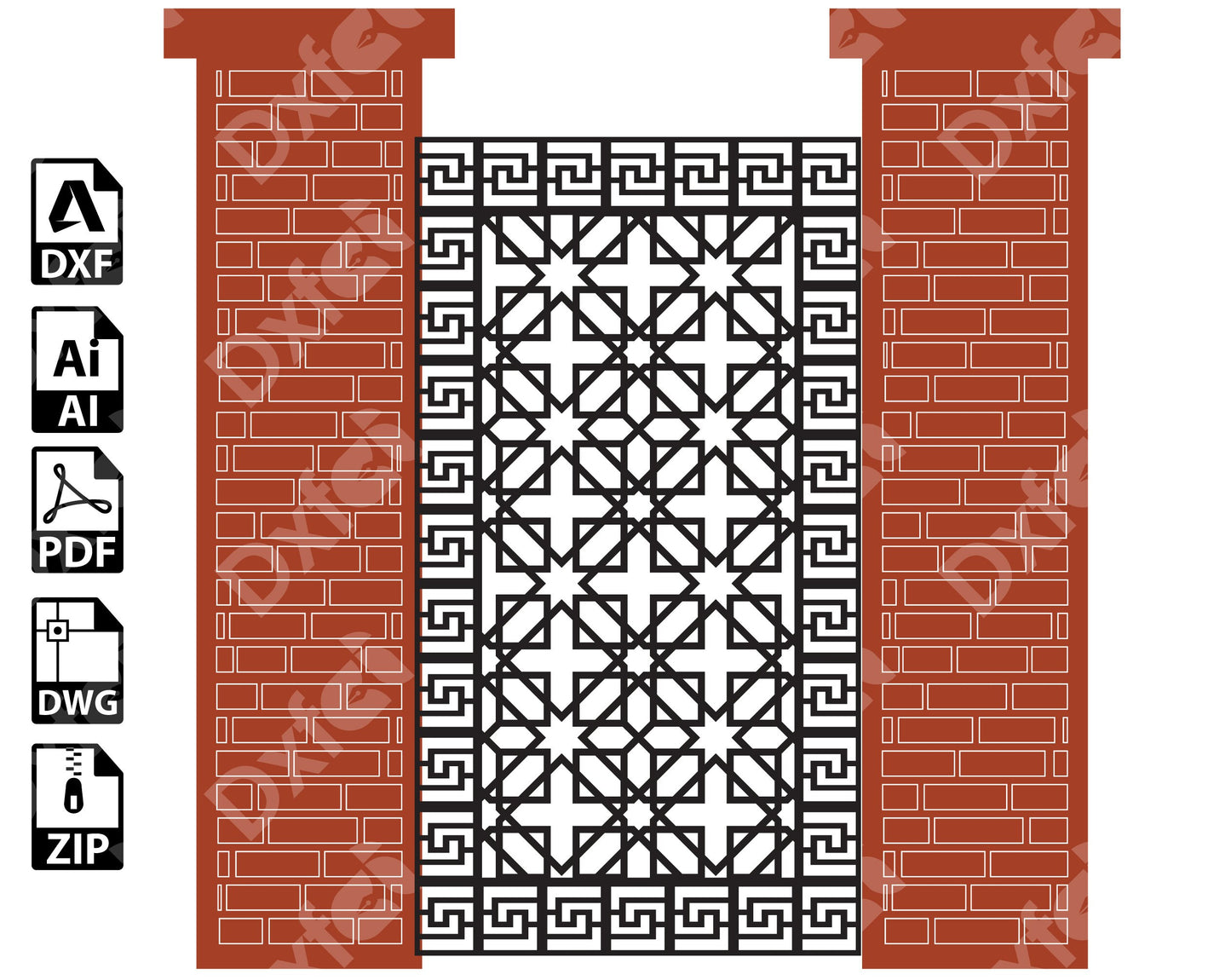 Anatolia Wall Panel Art Garden Wall Room Divider KAP021 SVG Dxf Decorative Panel, Stencil, Wall Handing Dxf files for CNC plasma, laser cut