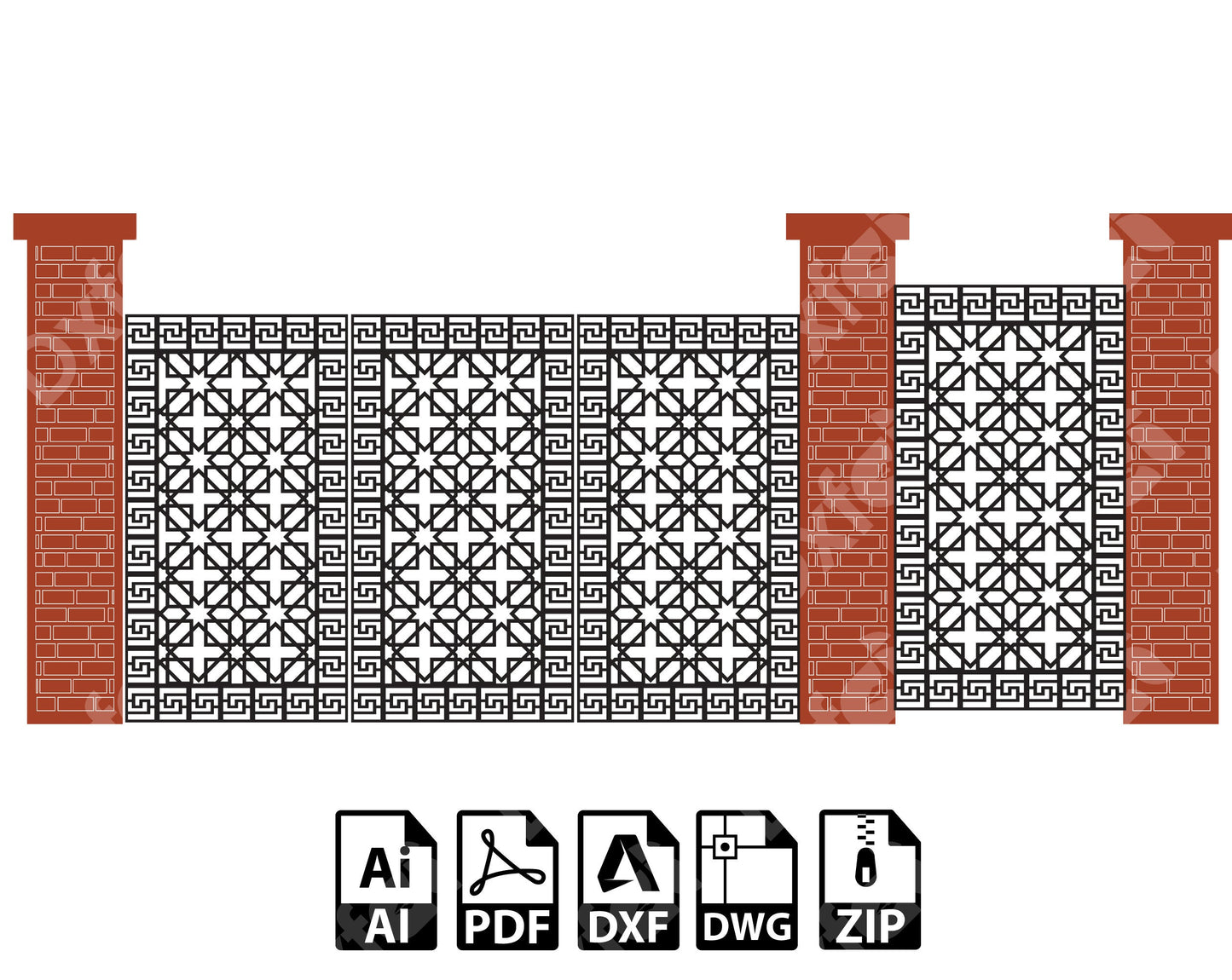 Anatolia Wall Panel Art Garden Wall Room Divider KAP021 SVG Dxf Decorative Panel, Stencil, Wall Handing Dxf files for CNC plasma, laser cut