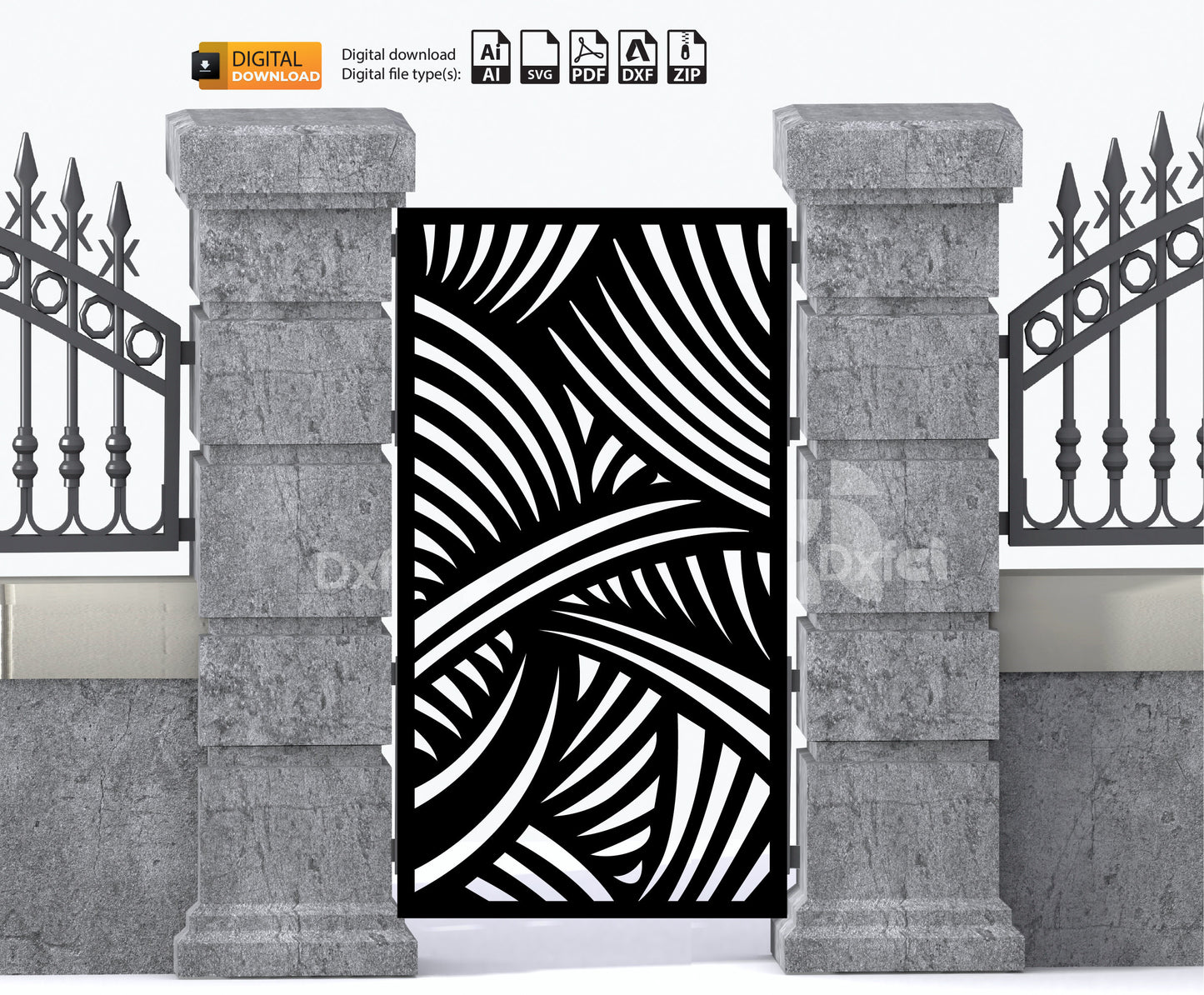 Wall Decoration Round Flexible Garden Gate Drawing Files Panel #3181 Dxf laser cutting , plasma cutting Metalic & Wood CNC machine!
