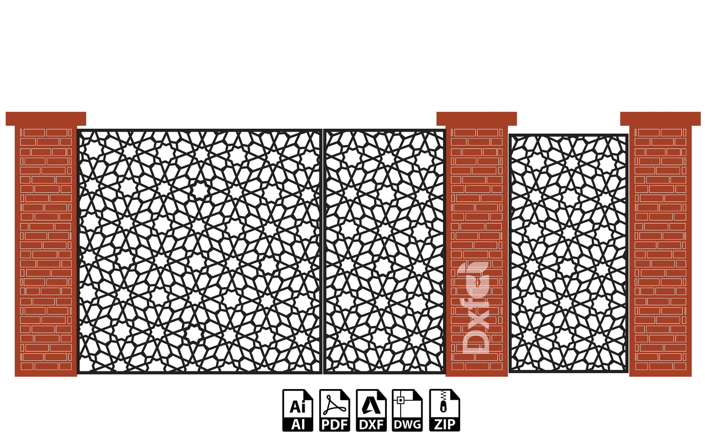 Dxf Panel Garden decorative Panels. Vector Files for Laser, room divider, cnc machining, laser drawings,Plasma and CNC Machines islamic dxf
