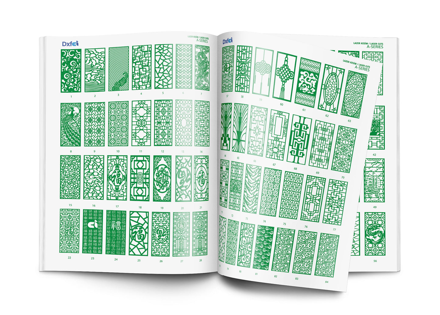 2500+ DXF Panel Files for Plasma Laser CNC -Green Pdf Catalog Ready-to-Cut Designs Dxf - Svg plasma cutting Metalic & Wood CNC machine!