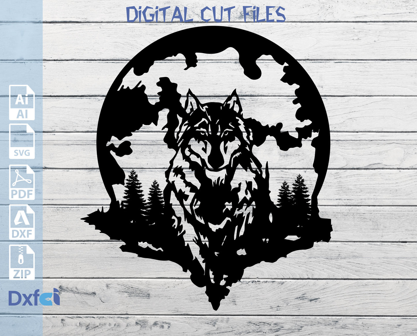 Wolf SVG Wolf Art, Wolf Mountain, Wolf PNG, Wolves Svg,Laser Cut Files