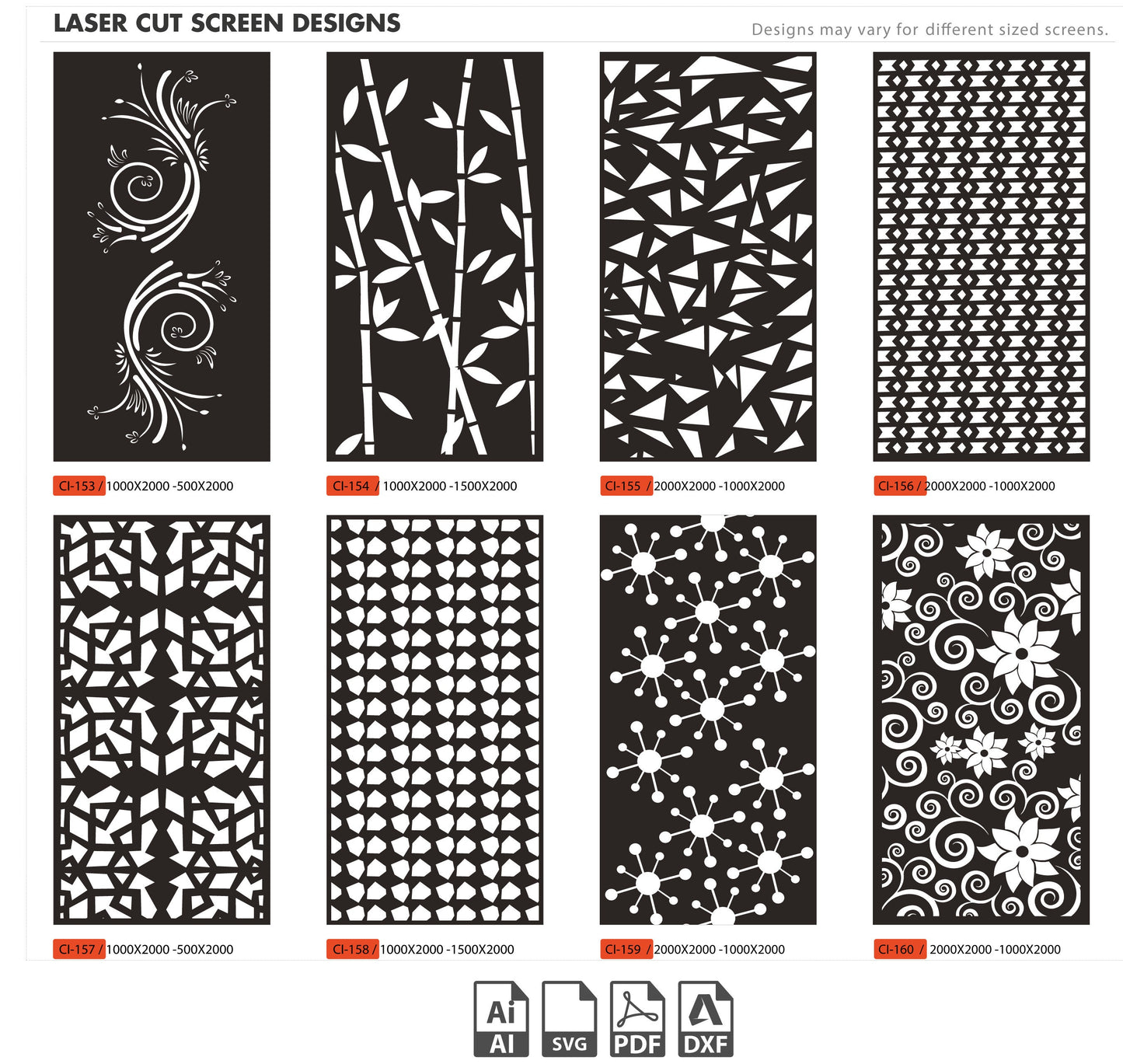 Dxf Plasma Cut,Room Divider Laser 48Pcs+ 145-192 CNC files dxf, svg, ai Panel Dxf laser cutting , plasma cutting Metalic & Wood CNC machine!